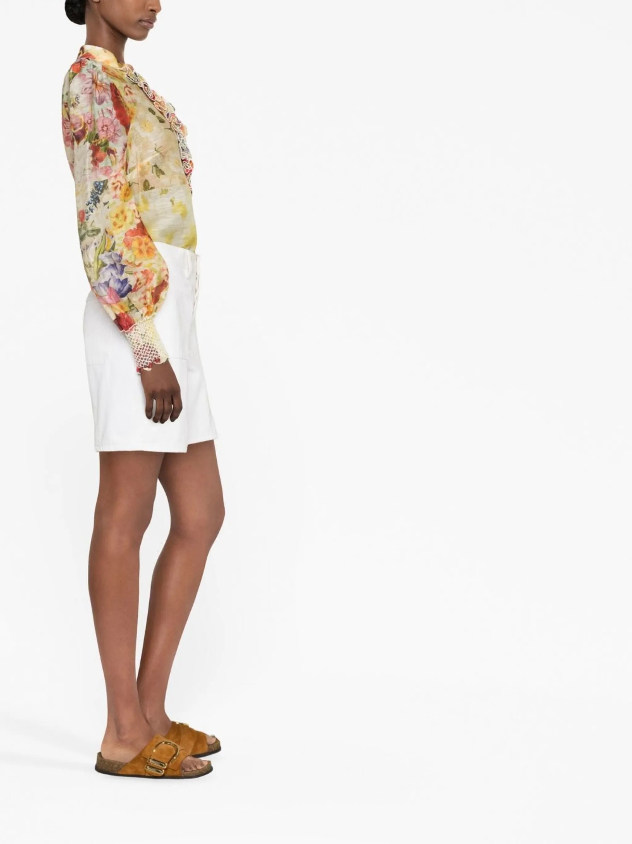Wonderland floral-print blouse