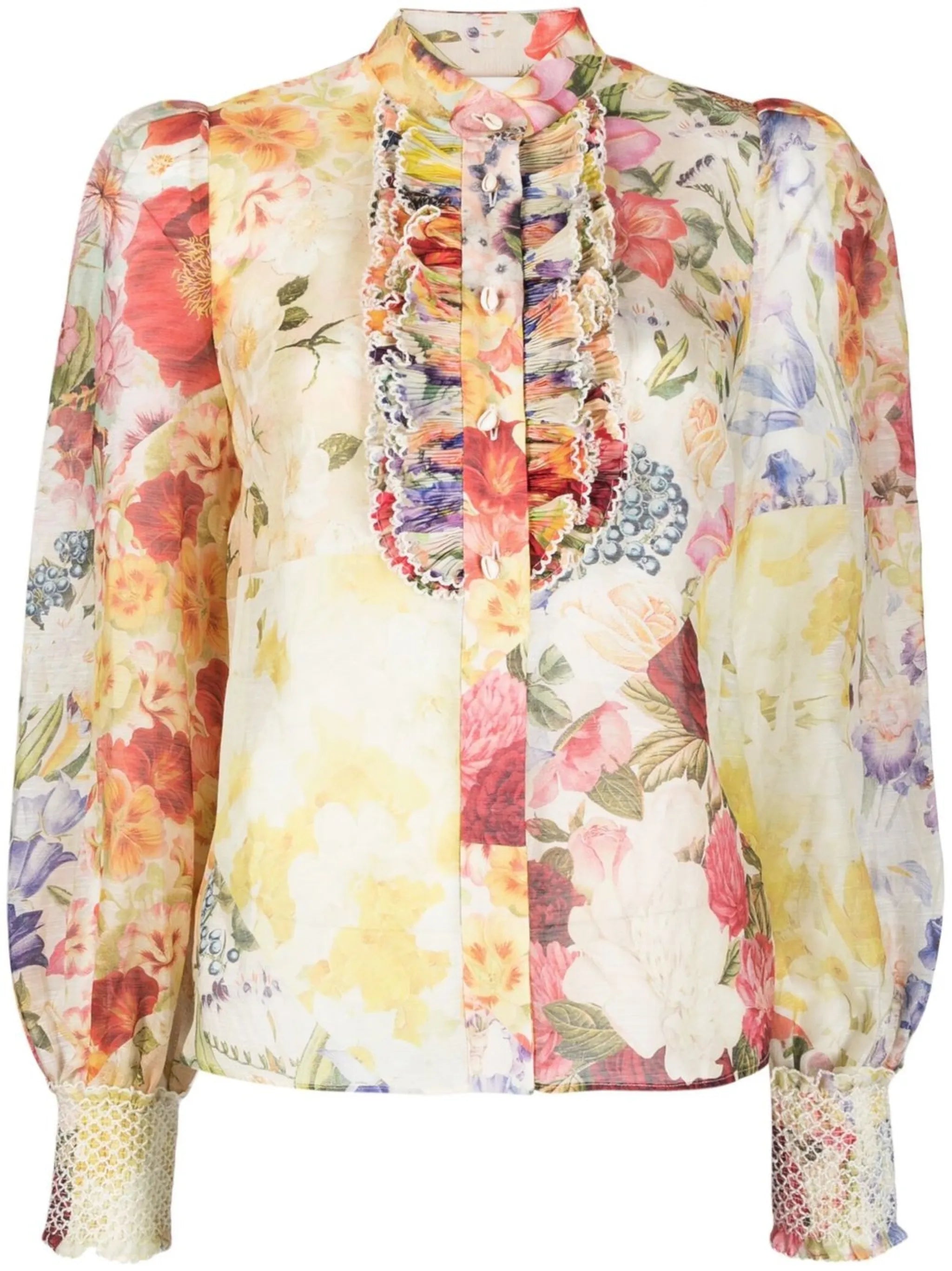 Wonderland floral-print blouse