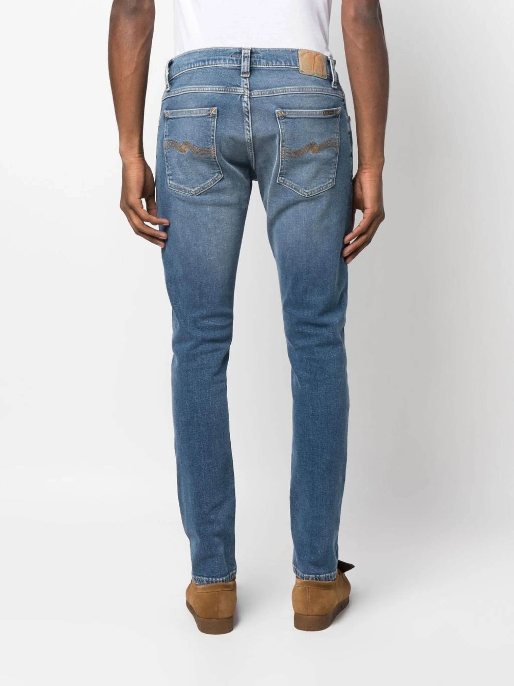 logo-patch straight-leg jeans