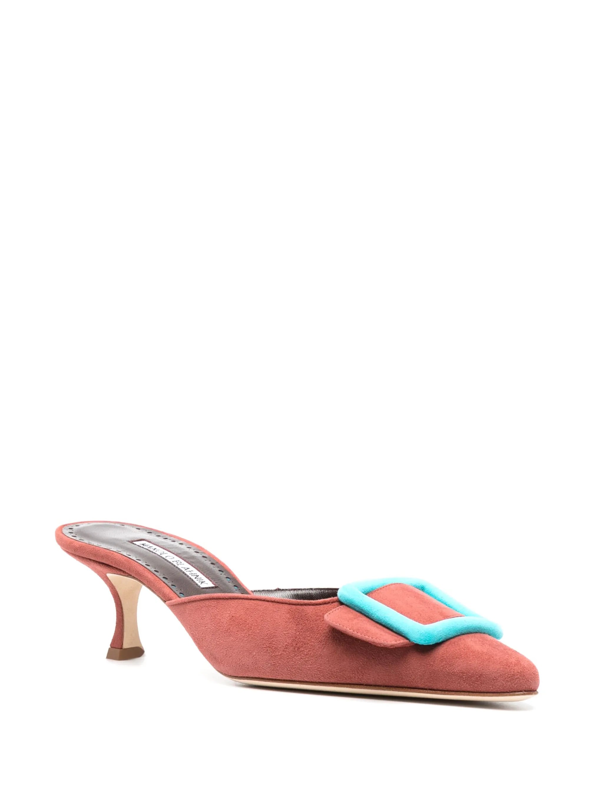 Maysale 50mm suede mules