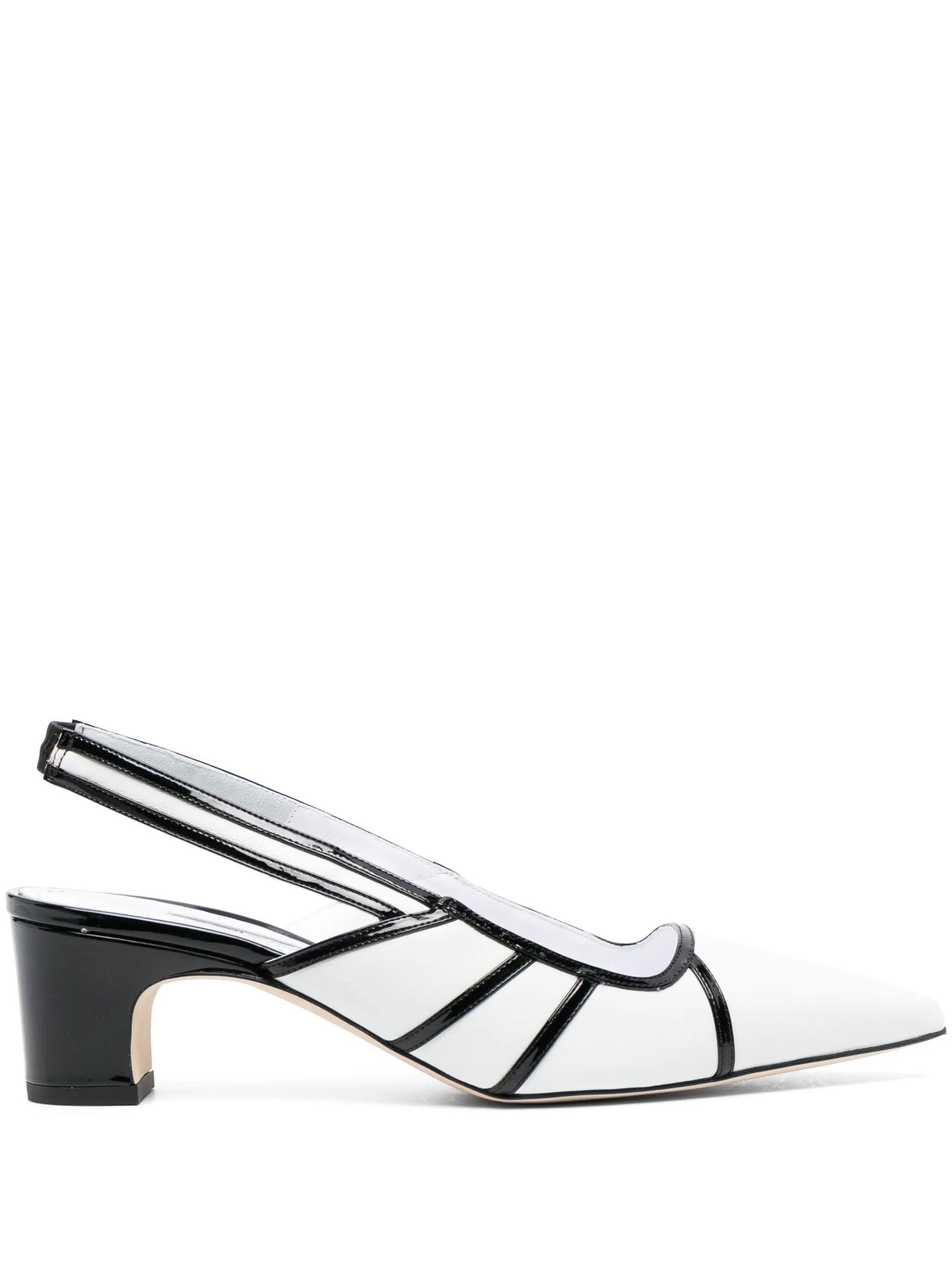 Forrun 50mm slingback leather pumps