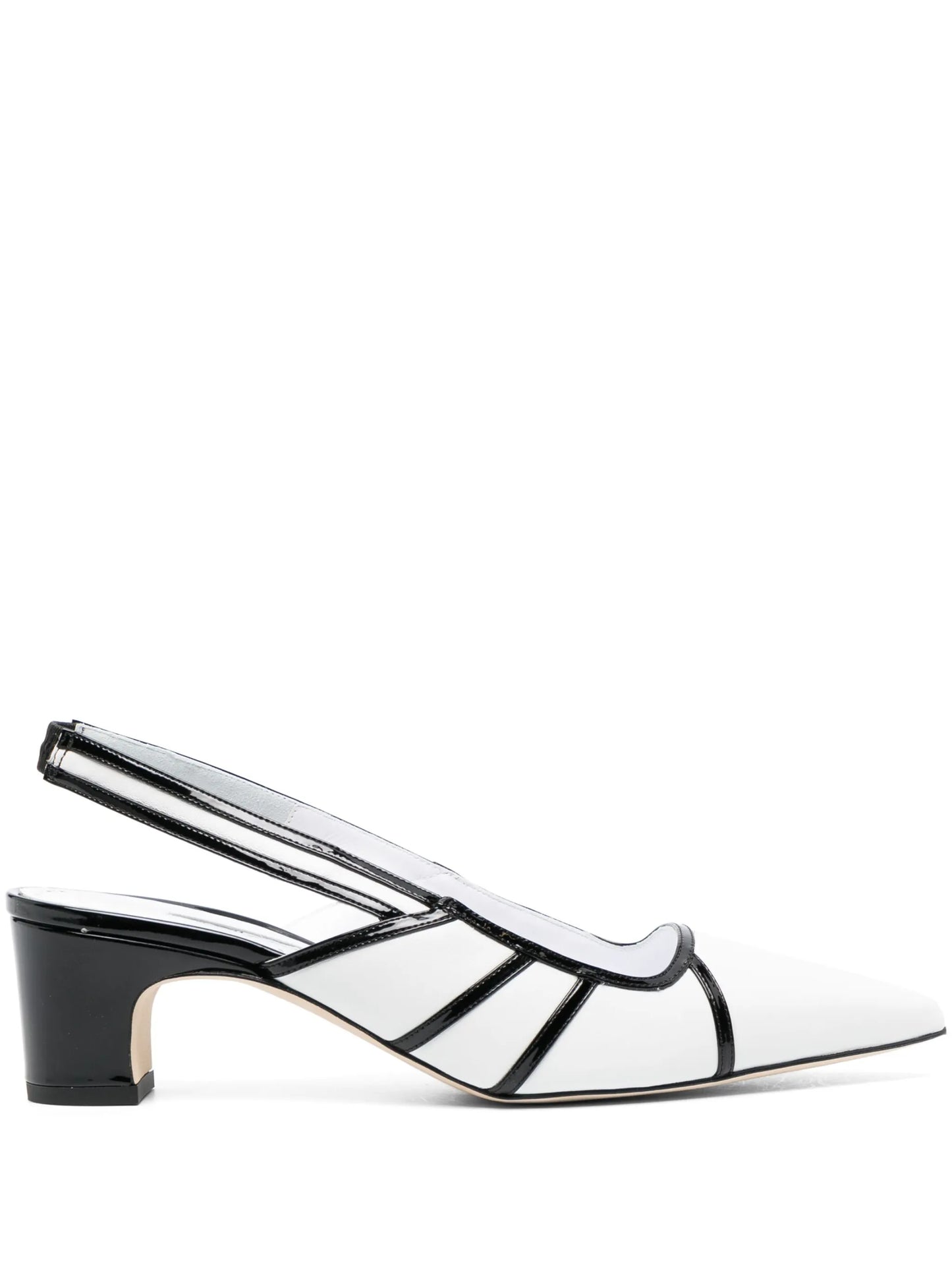 Forrun 50mm slingback leather pumps
