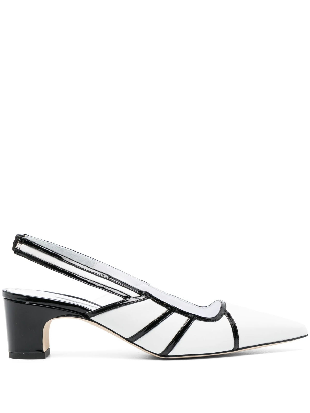 Forrun 50mm slingback leather pumps
