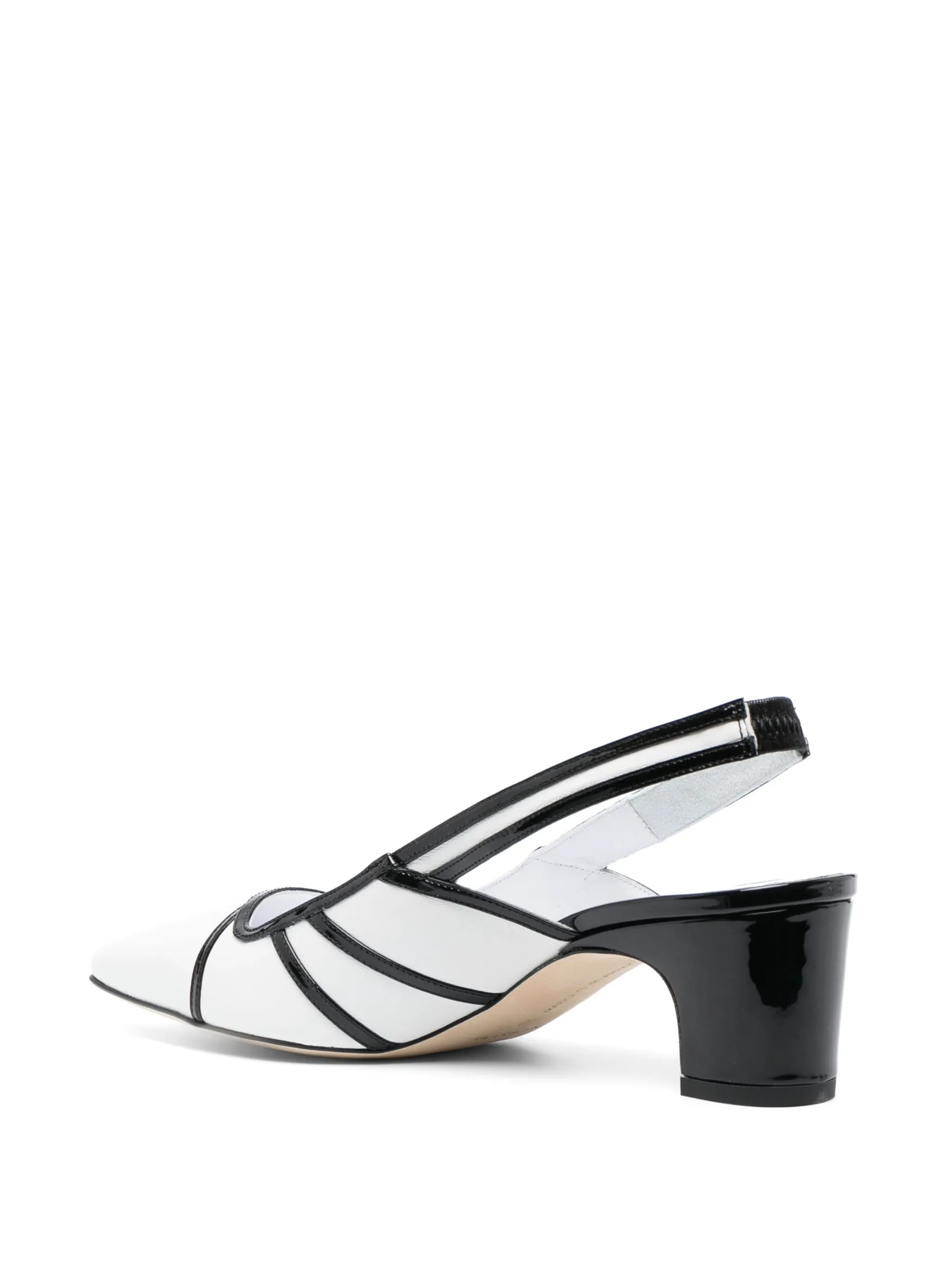Forrun 50mm slingback leather pumps