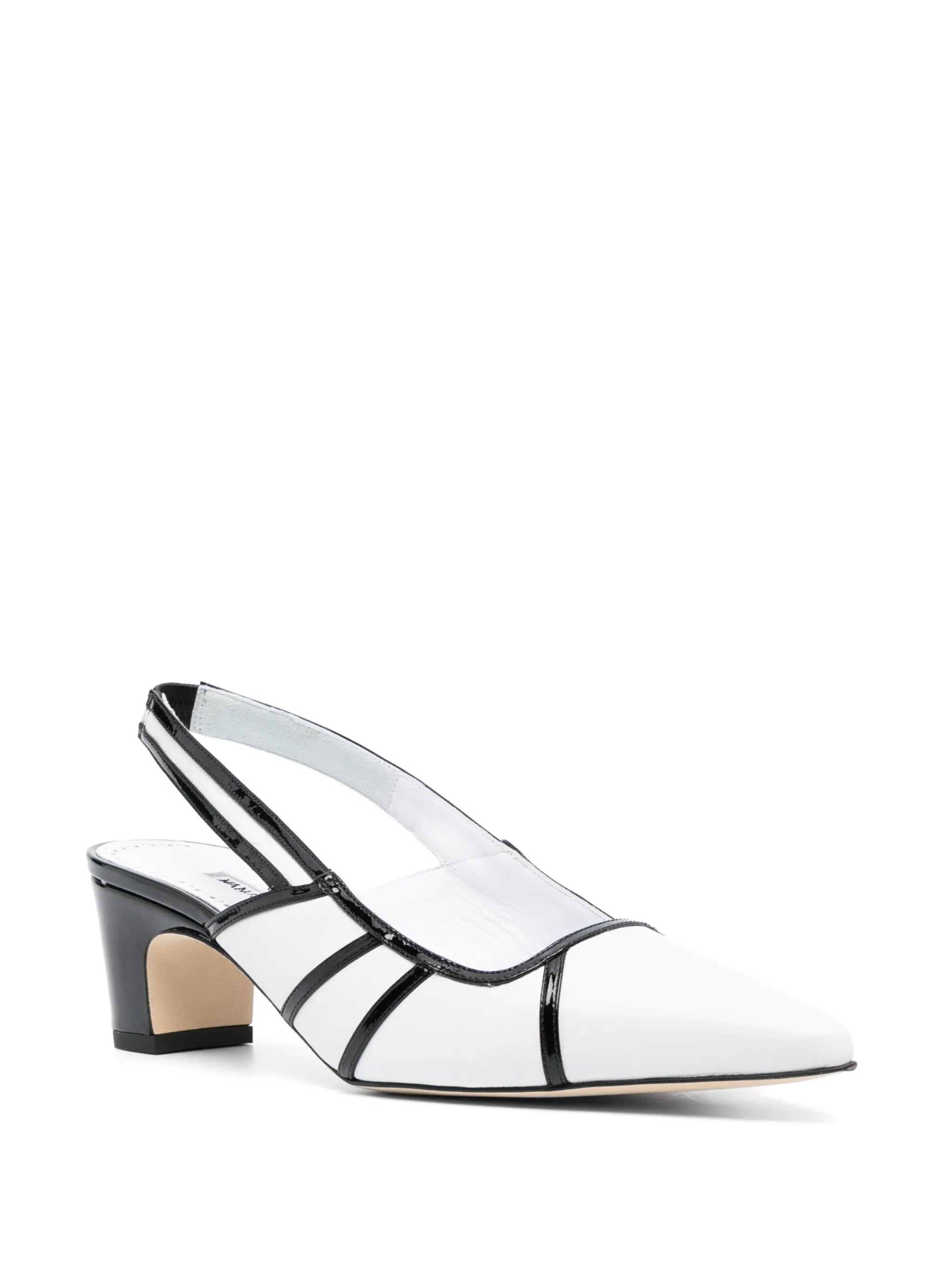 Forrun 50mm slingback leather pumps