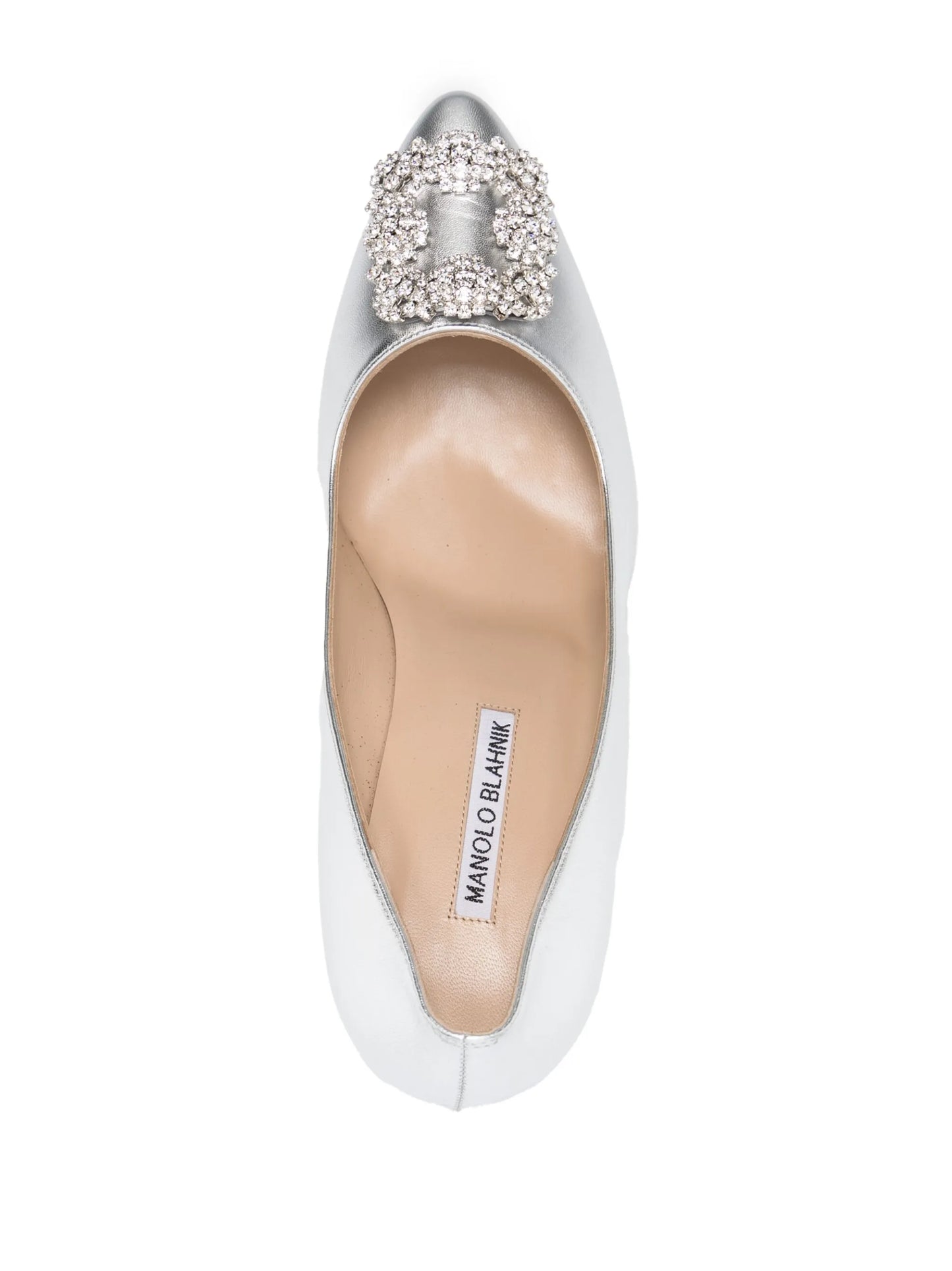 Hangisi 90mm crystal-buckle pumps
