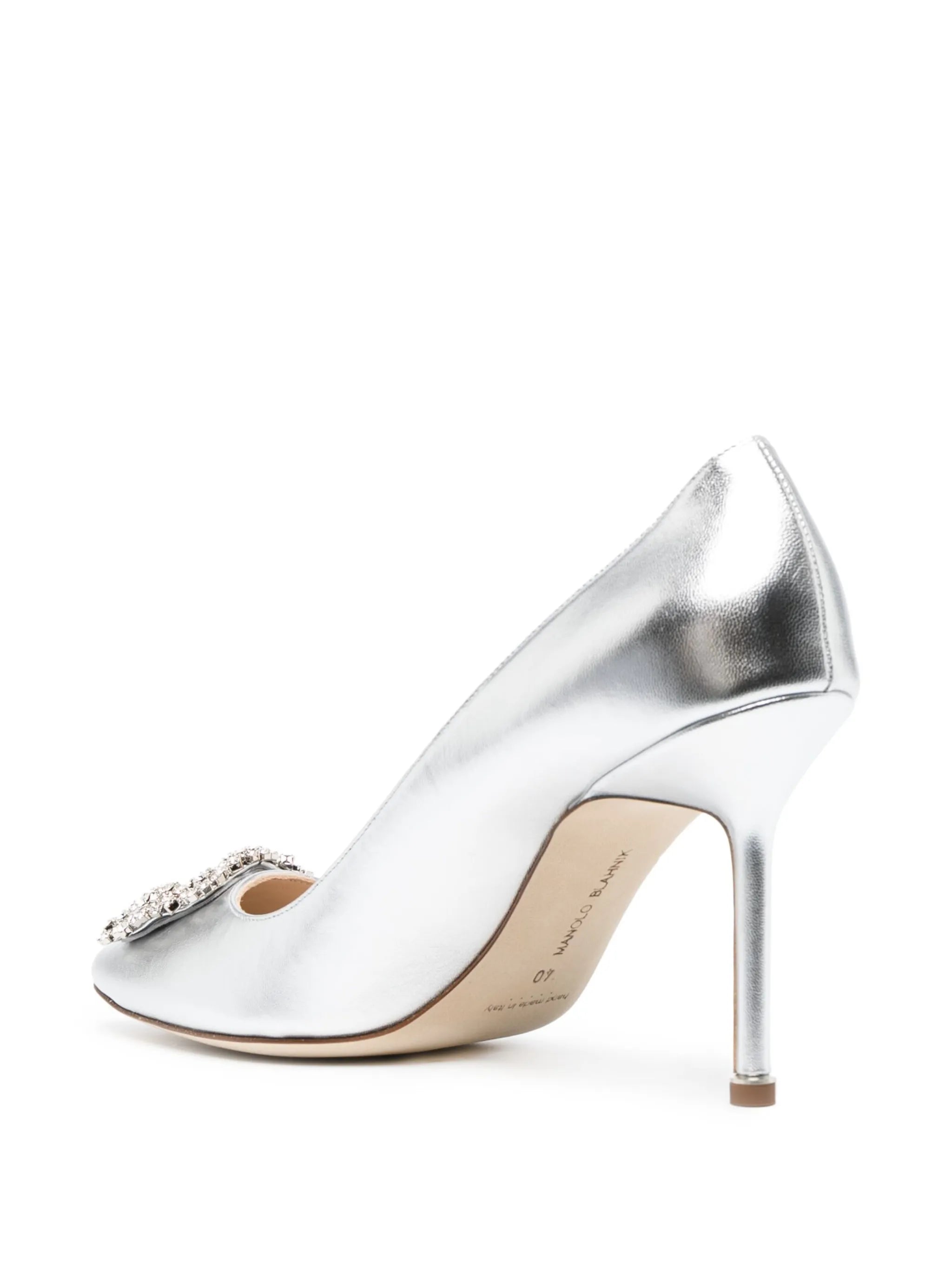 Hangisi 90mm crystal-buckle pumps