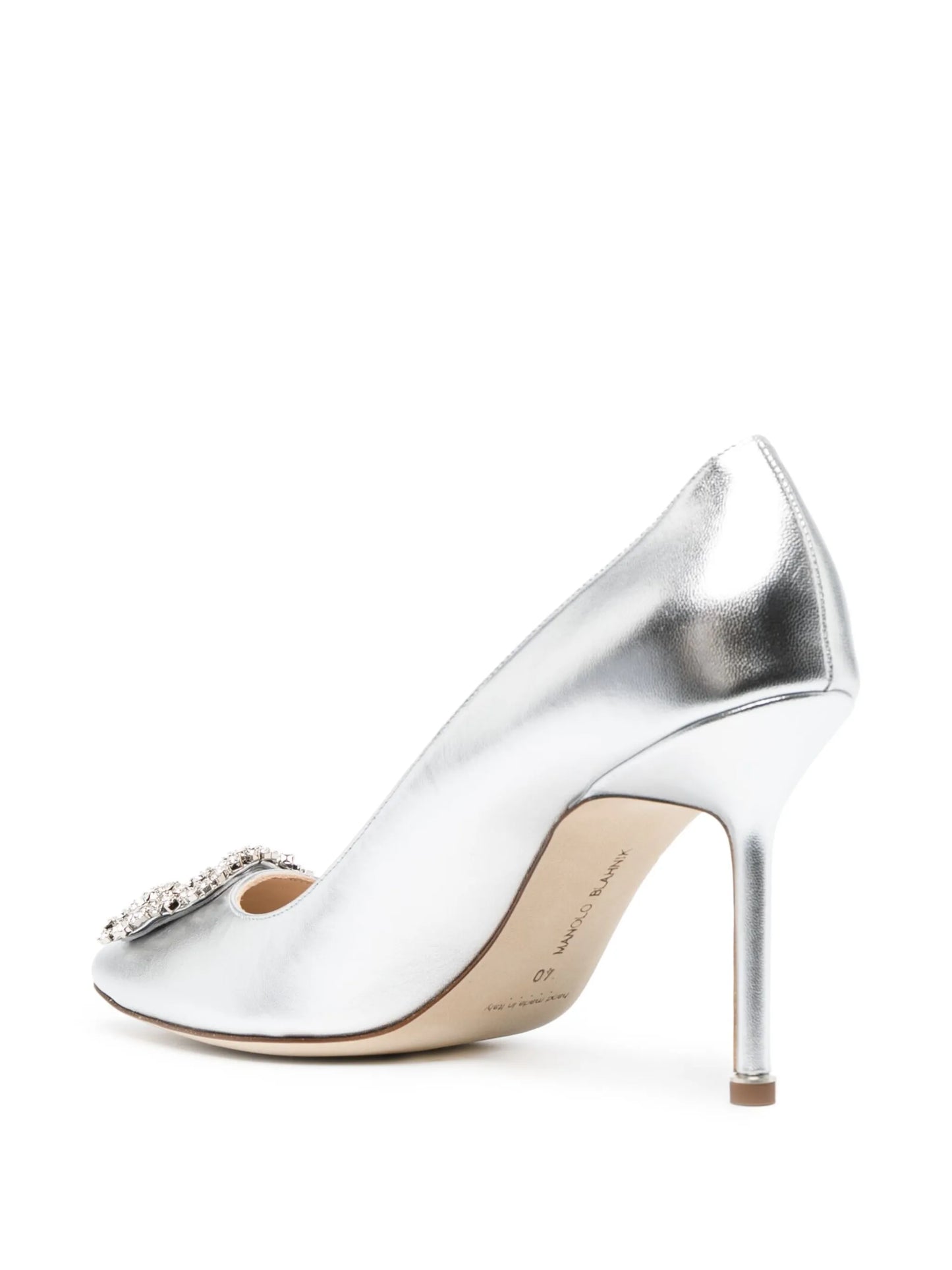 Hangisi 90mm crystal-buckle pumps