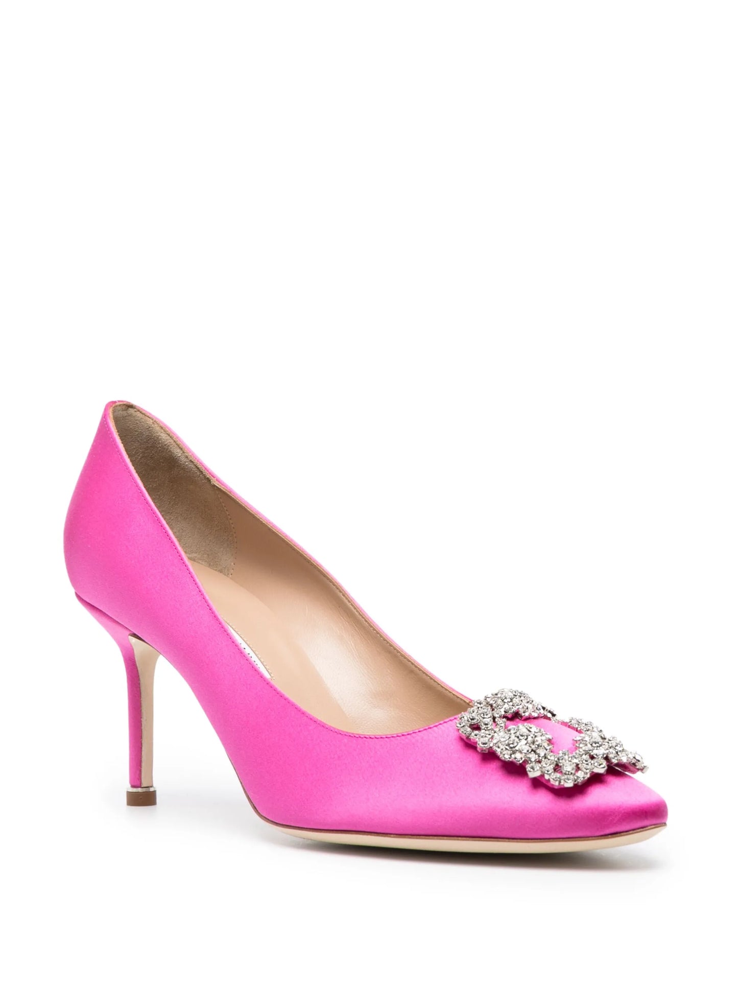Hangisi 70mm crystal-buckle pumps