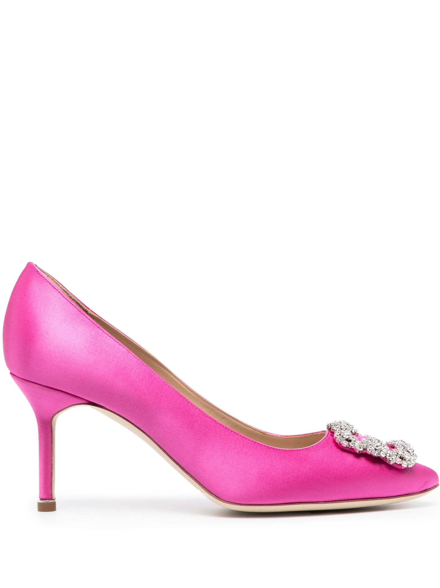 Hangisi 70mm crystal-buckle pumps