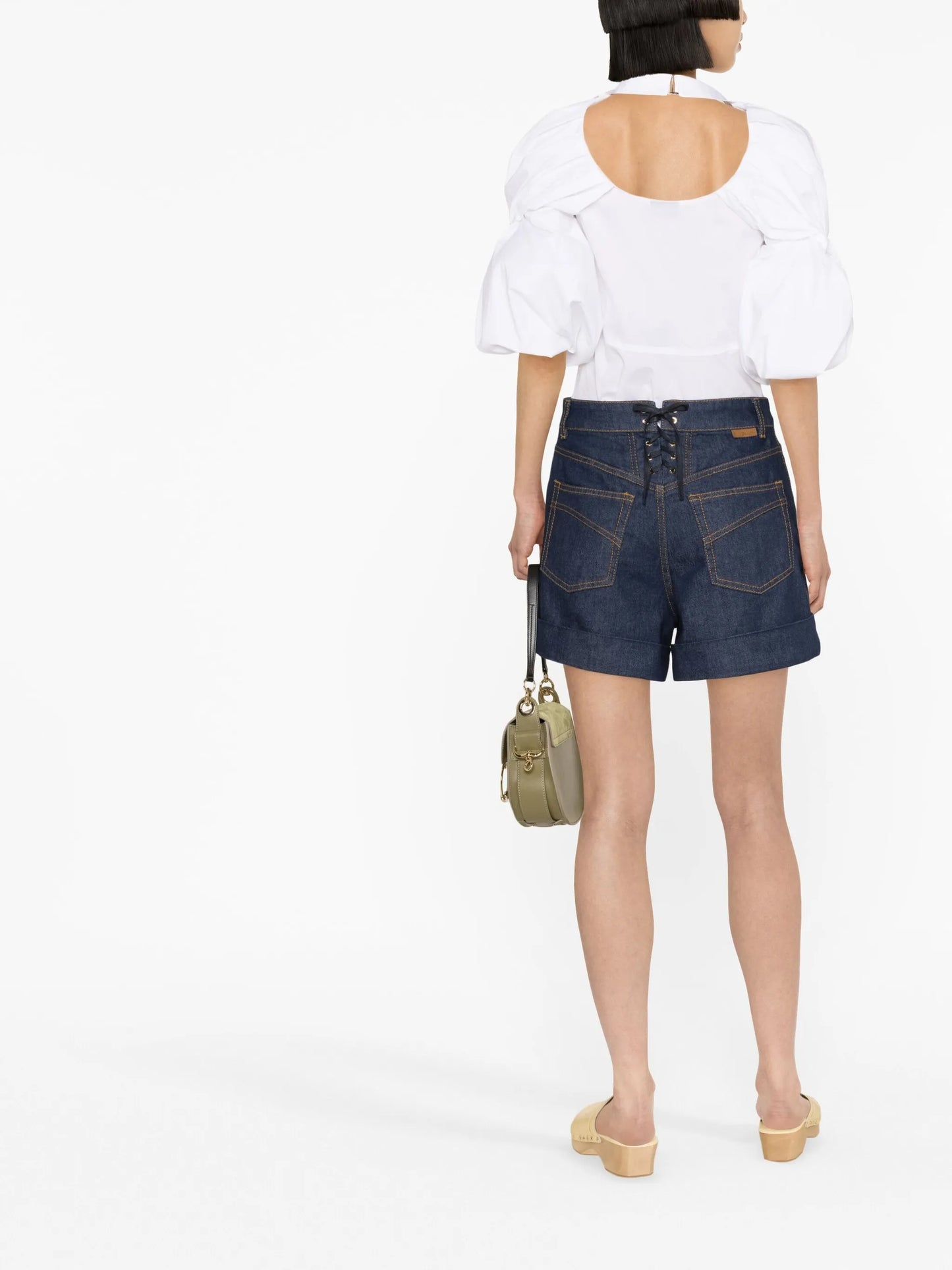 lace-up detail shorts