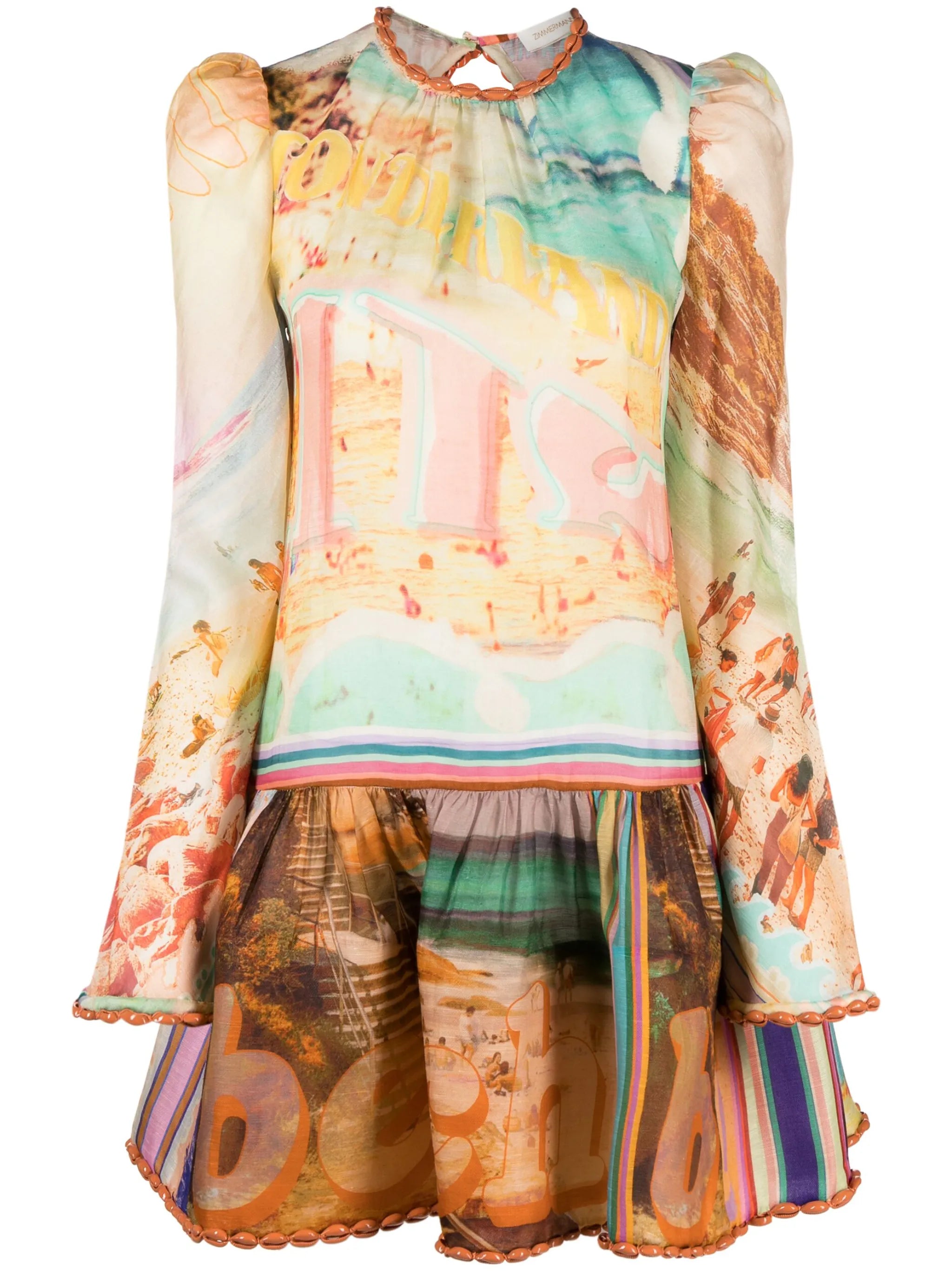 Tama printed layered minidress