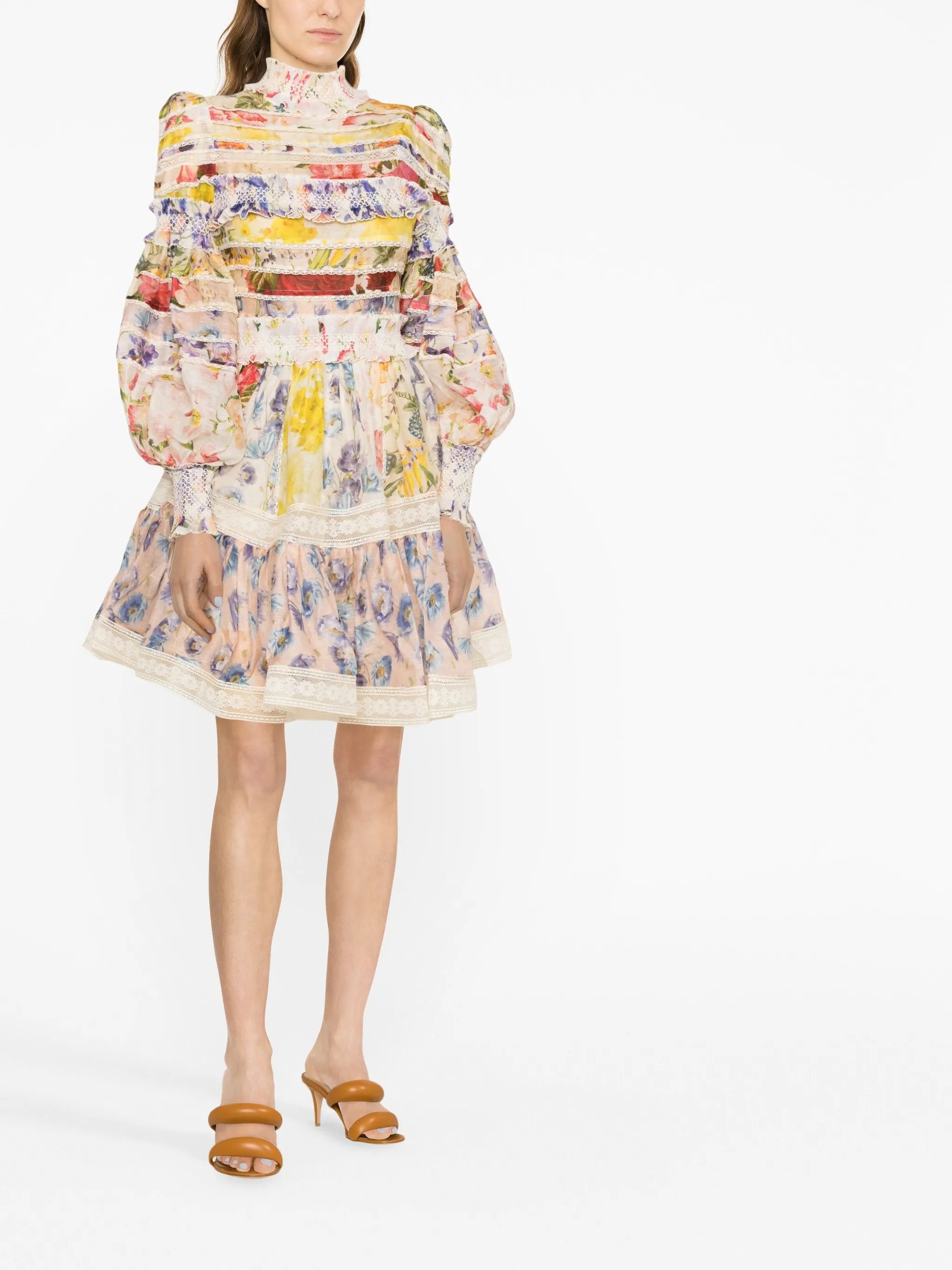 Wonderland floral-print minidress