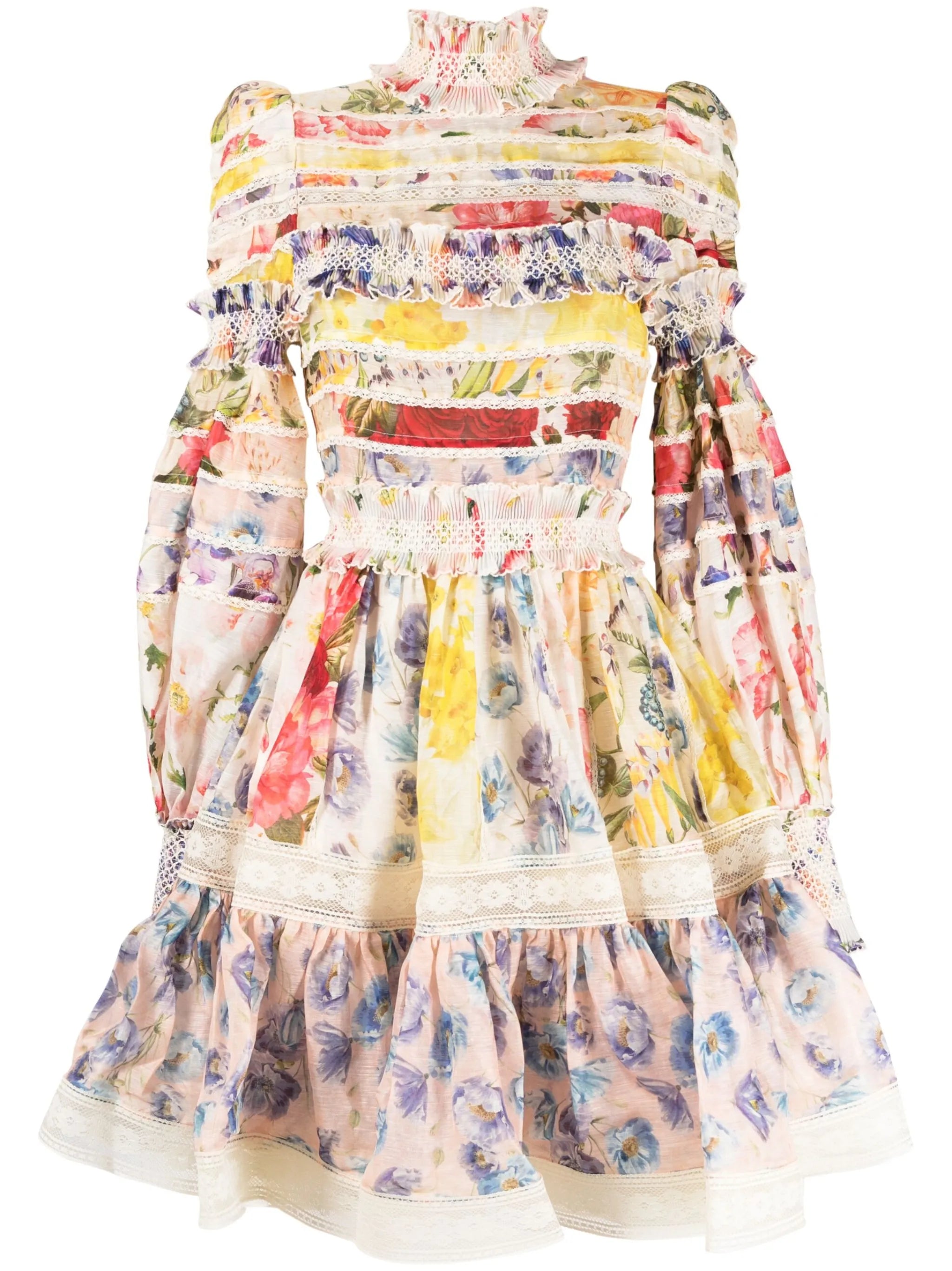 Wonderland floral-print minidress