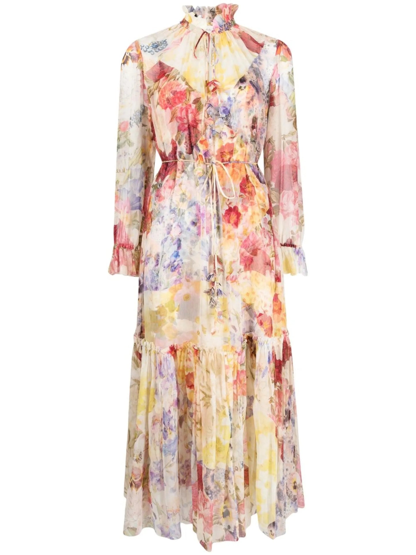 Wonderland floral-print silk midi dress