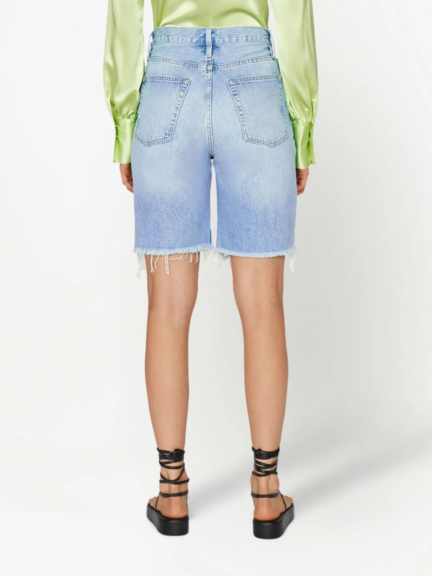 distressed-effect denim shorts