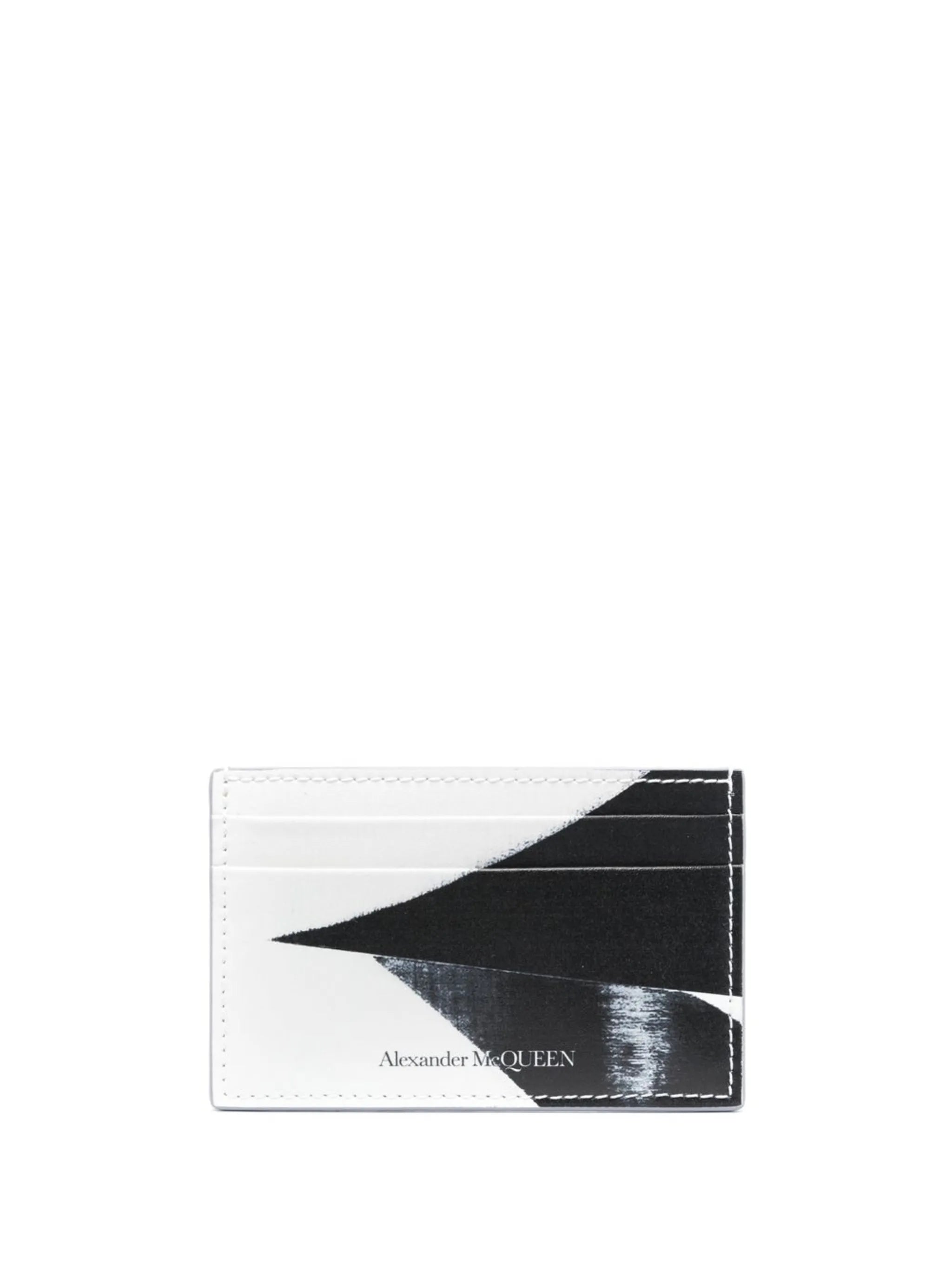 logo-print leather cardholder