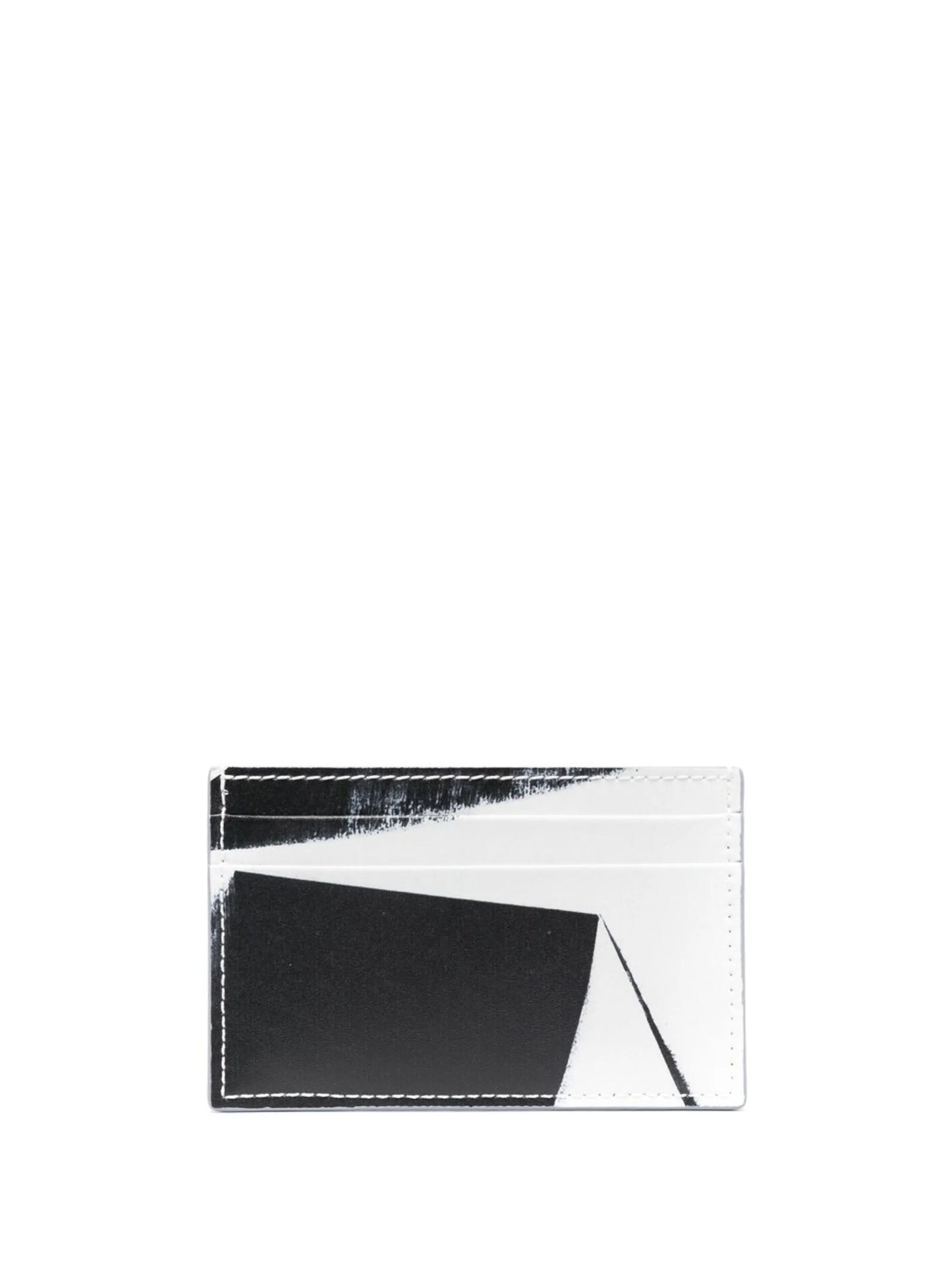 logo-print leather cardholder