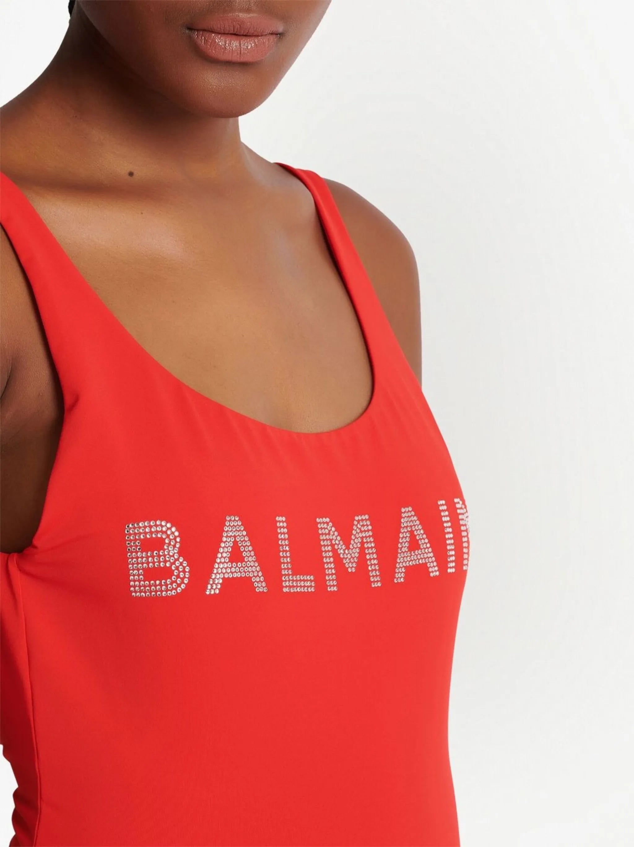 logo-print sleeveless swimsuit