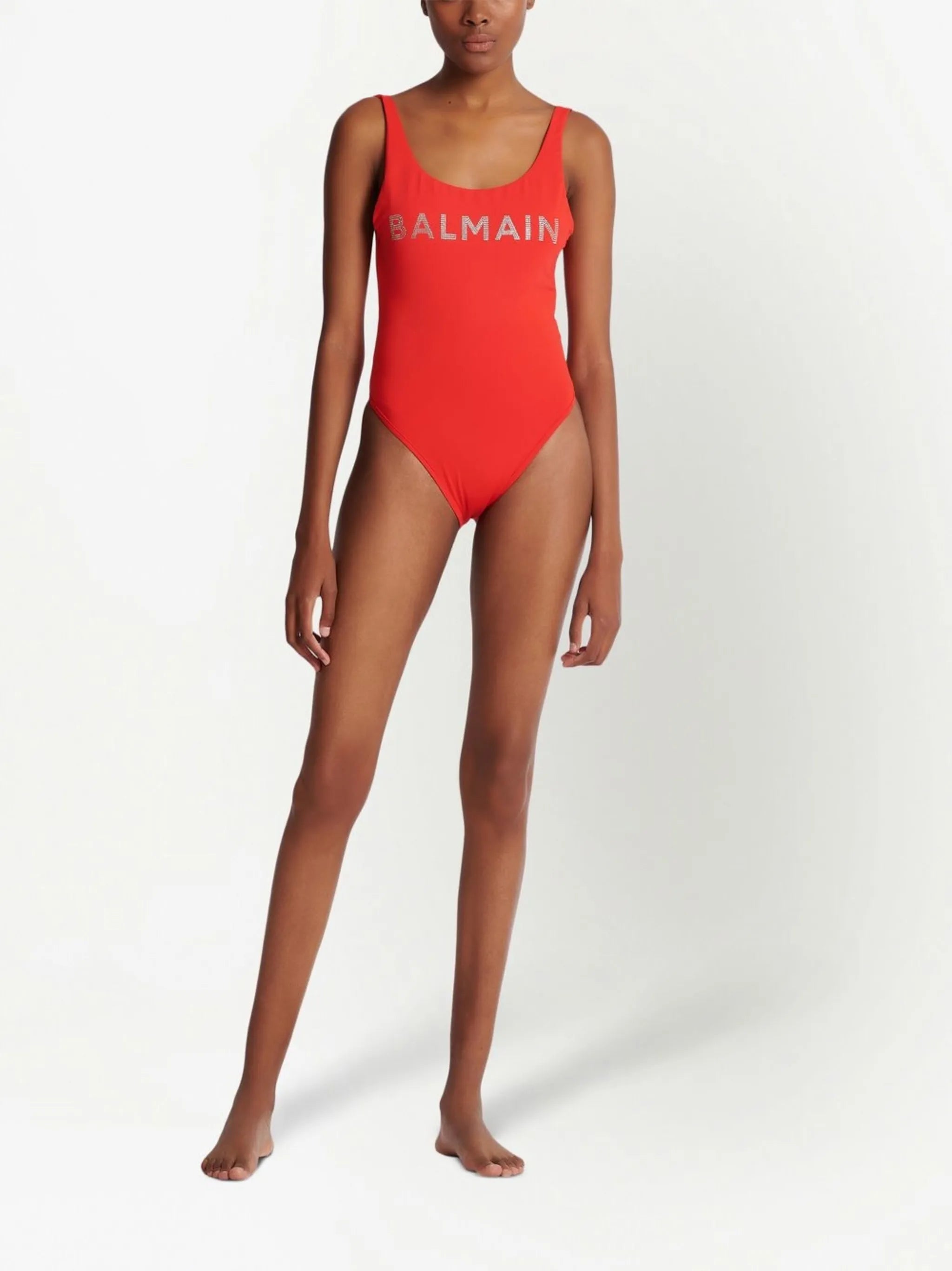 logo-print sleeveless swimsuit