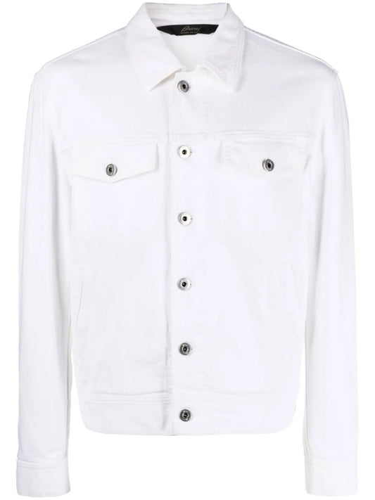 button-fastening denim jacket