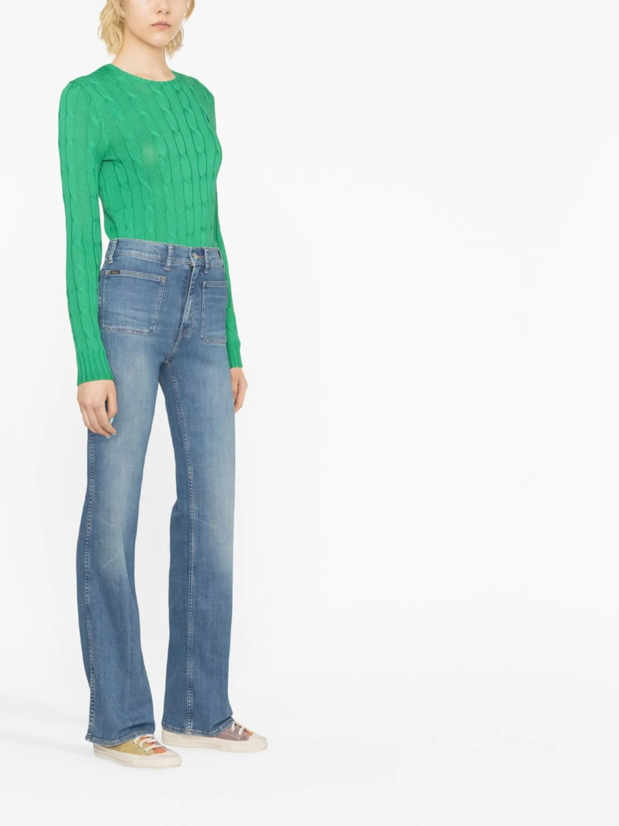 stonewash straight-leg jeans