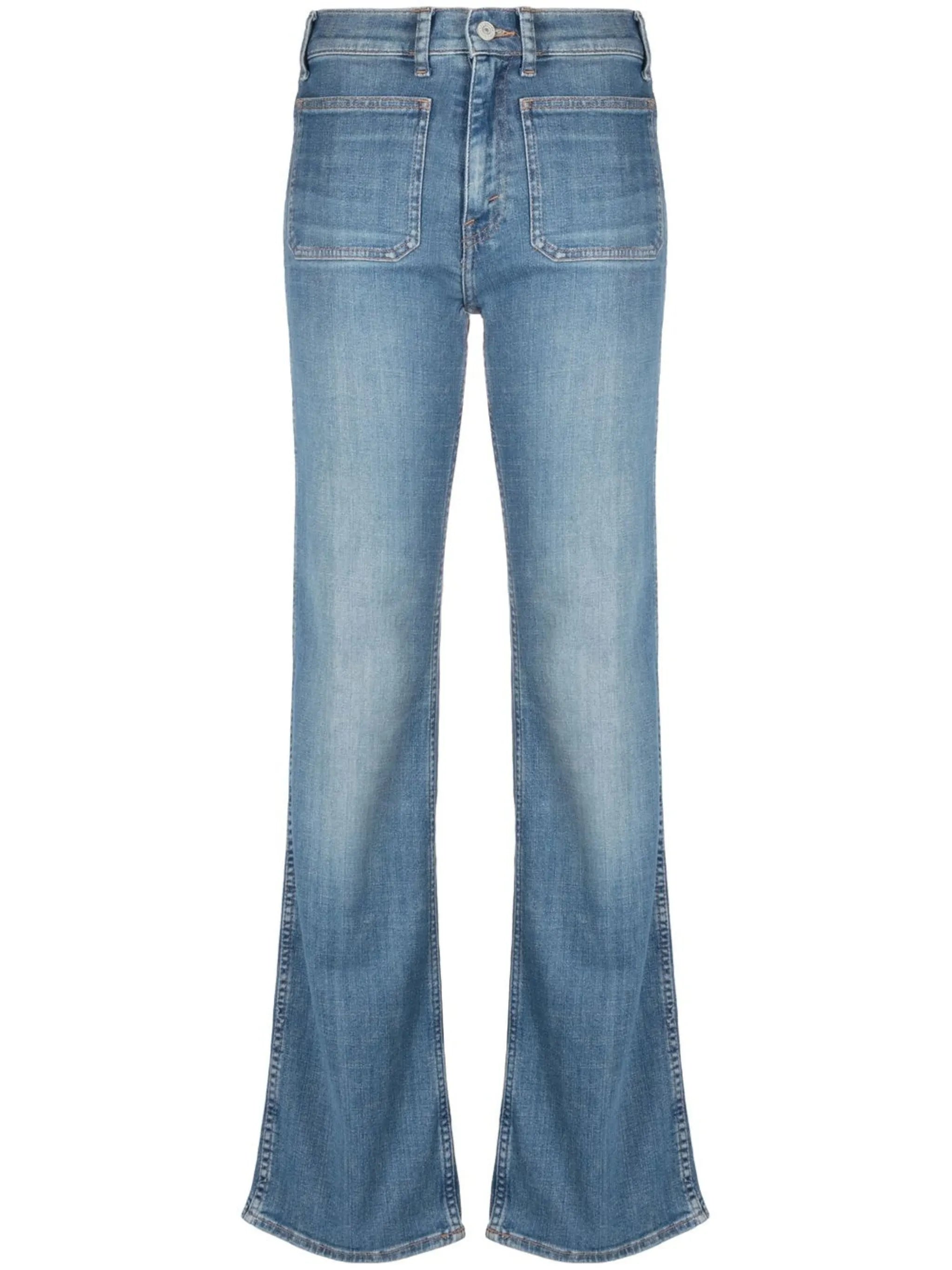stonewash straight-leg jeans