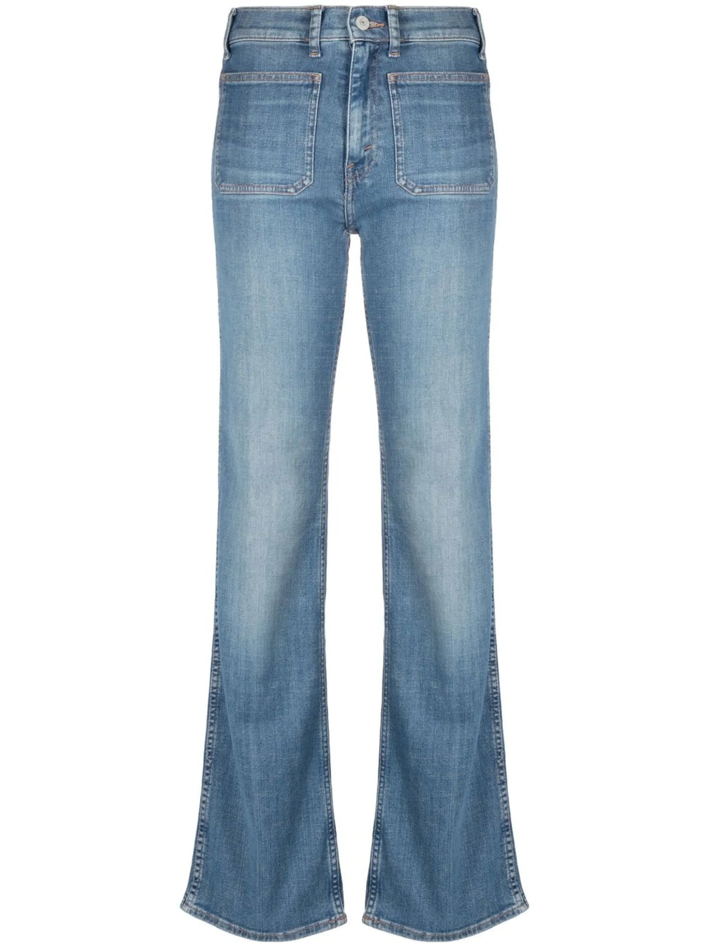 stonewash straight-leg jeans