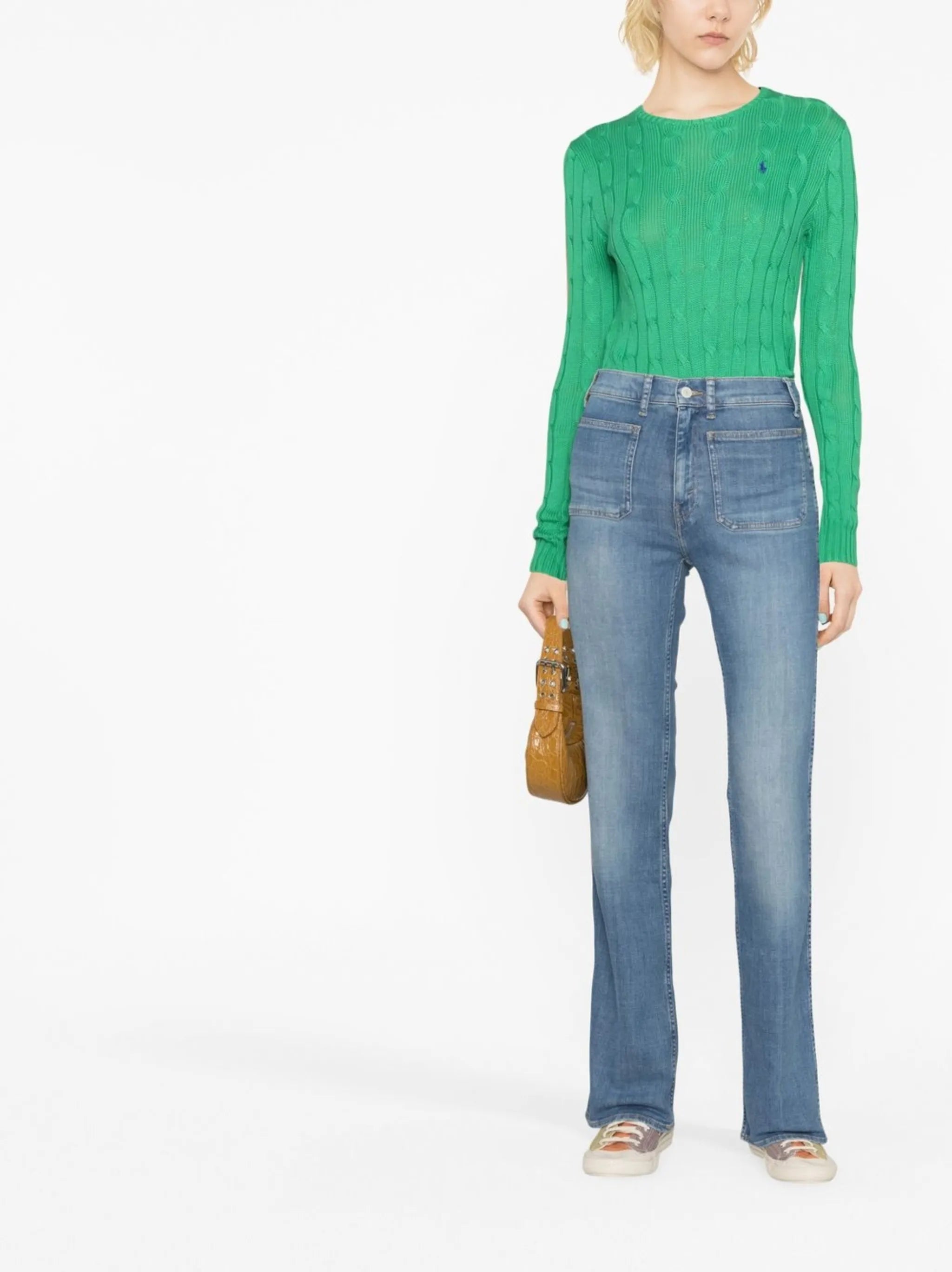 stonewash straight-leg jeans