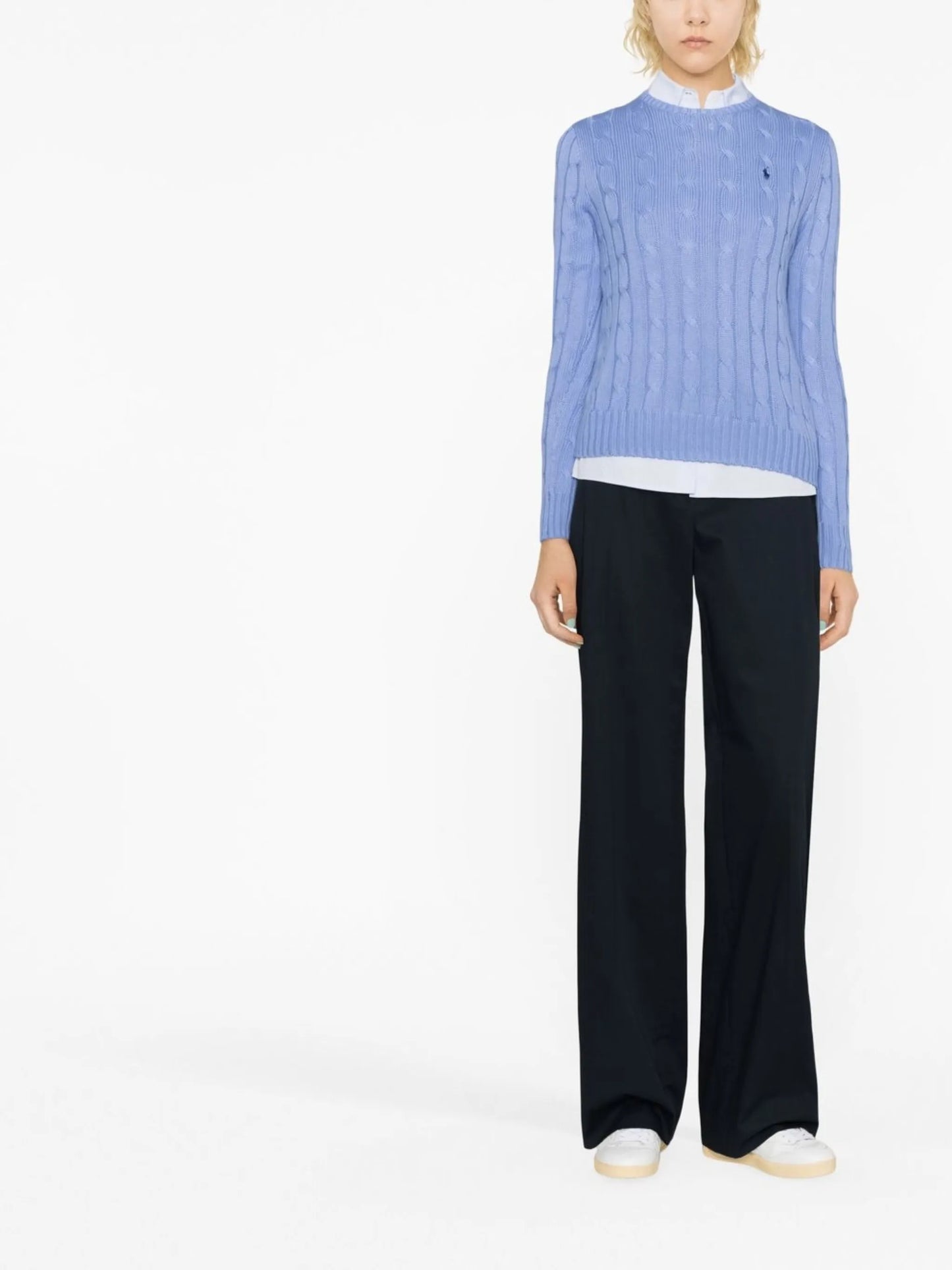 cable-knit sweater
