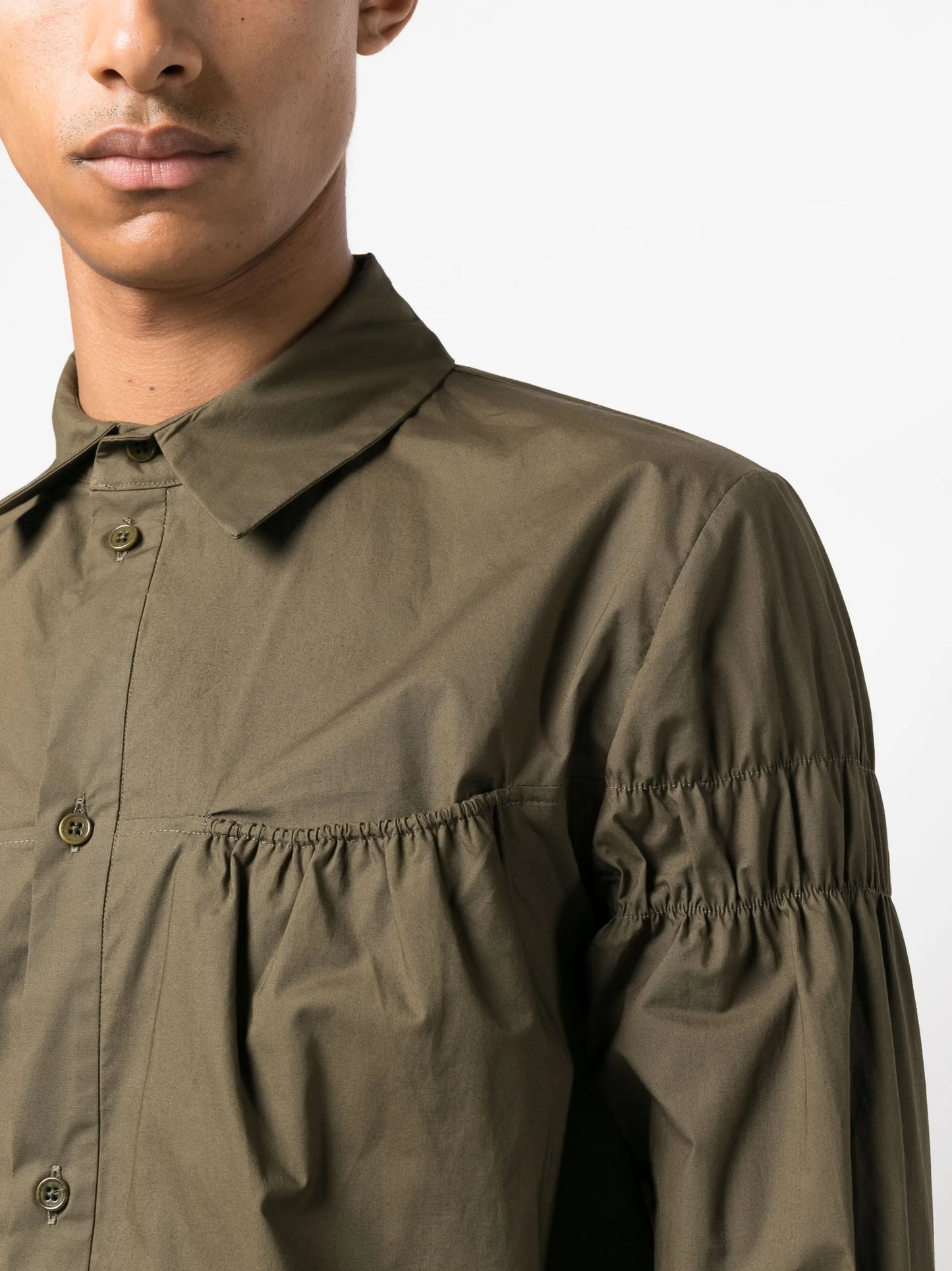 ruched-detail long-sleeve shirt
