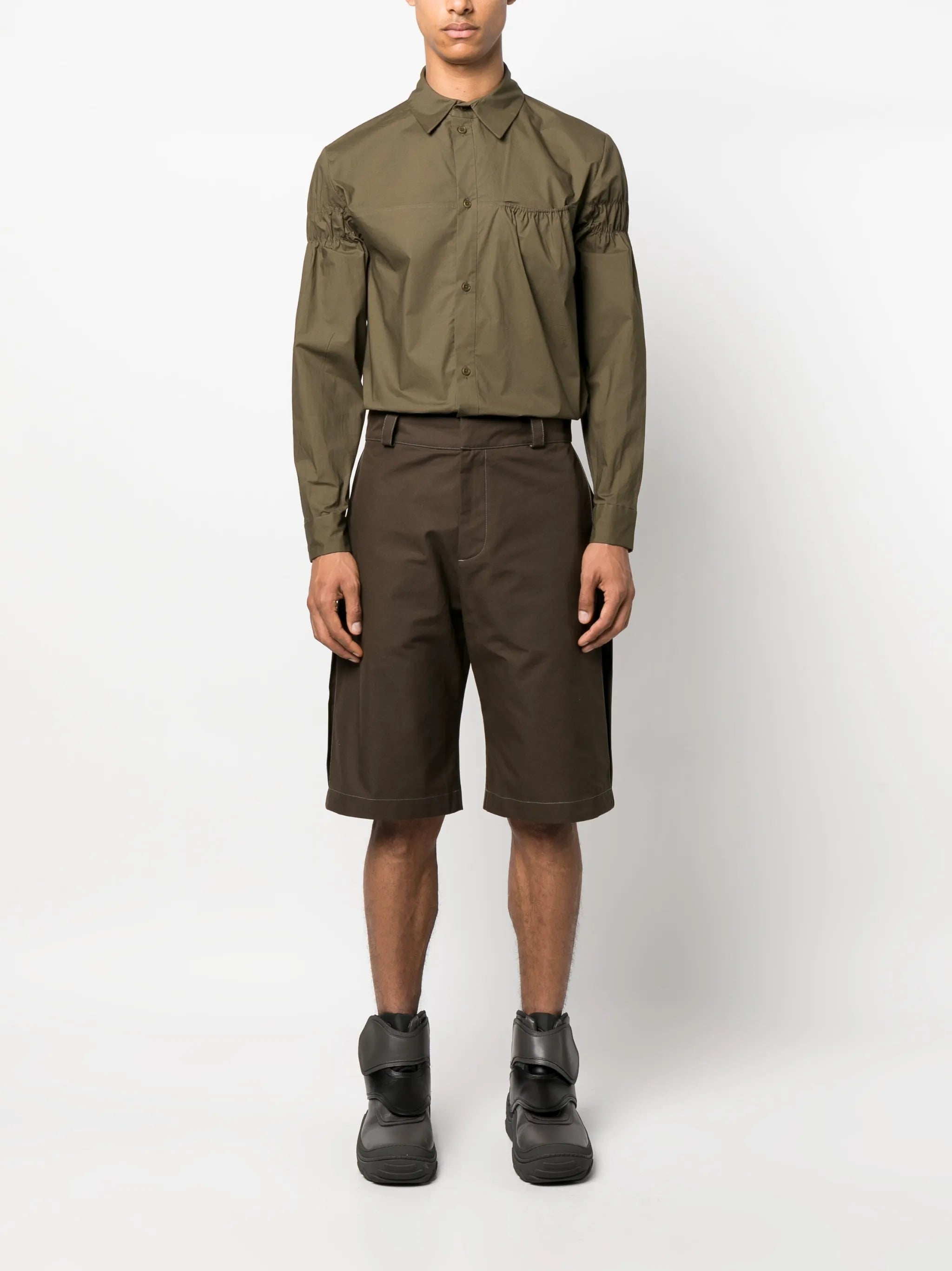 ruched-detail long-sleeve shirt