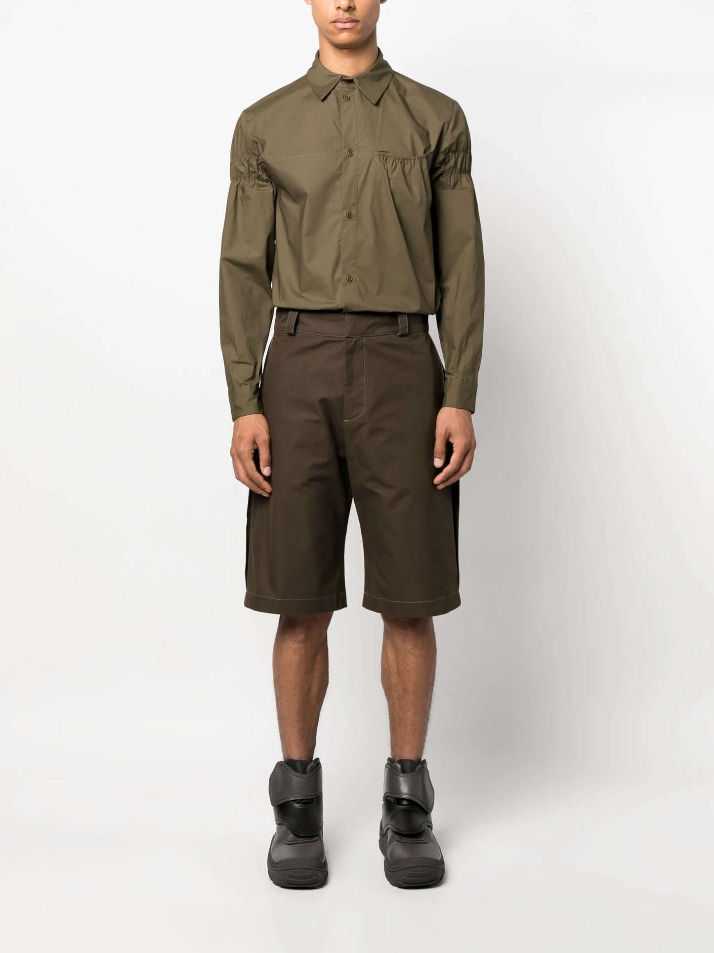 ruched-detail long-sleeve shirt