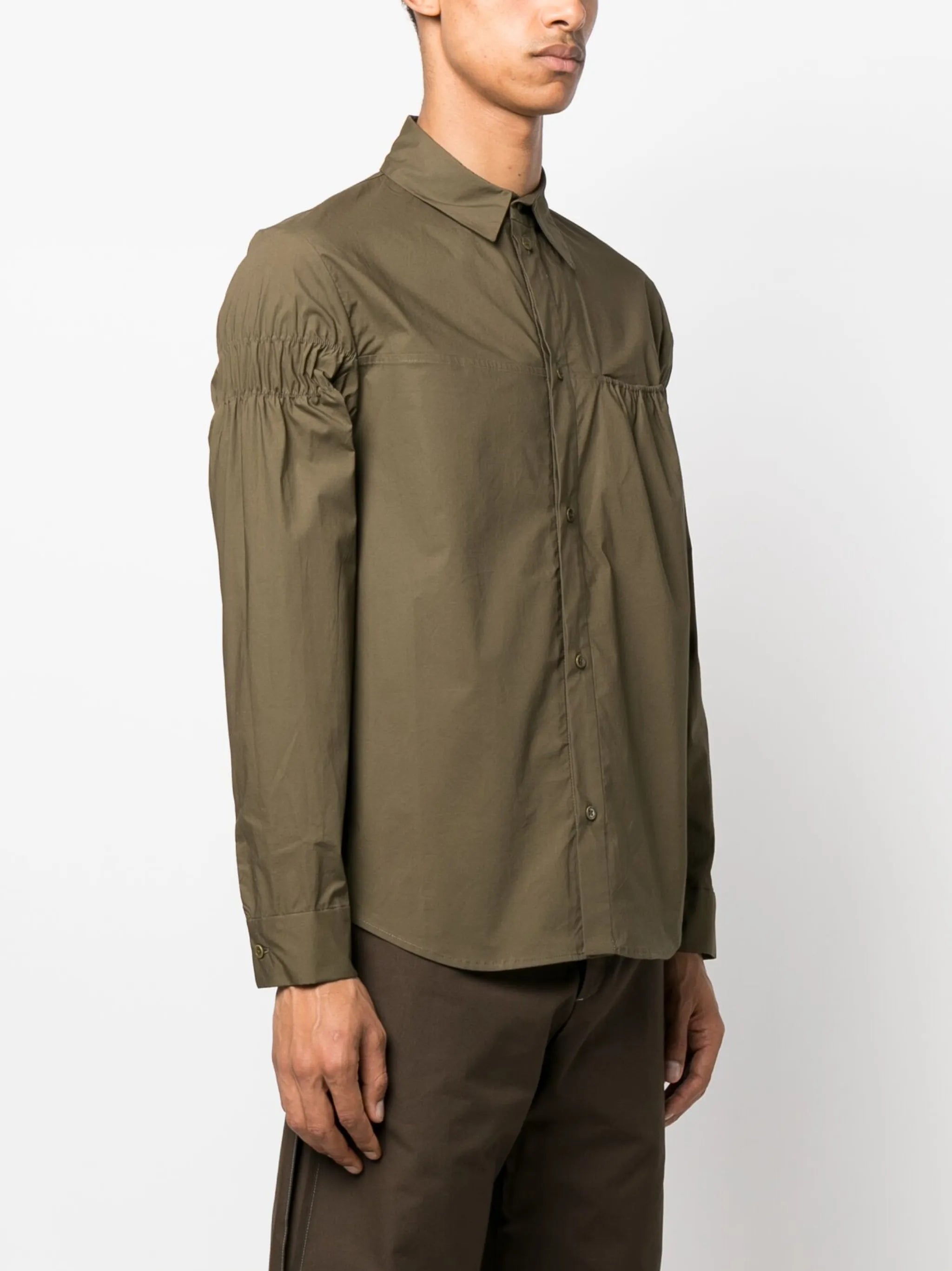 ruched-detail long-sleeve shirt