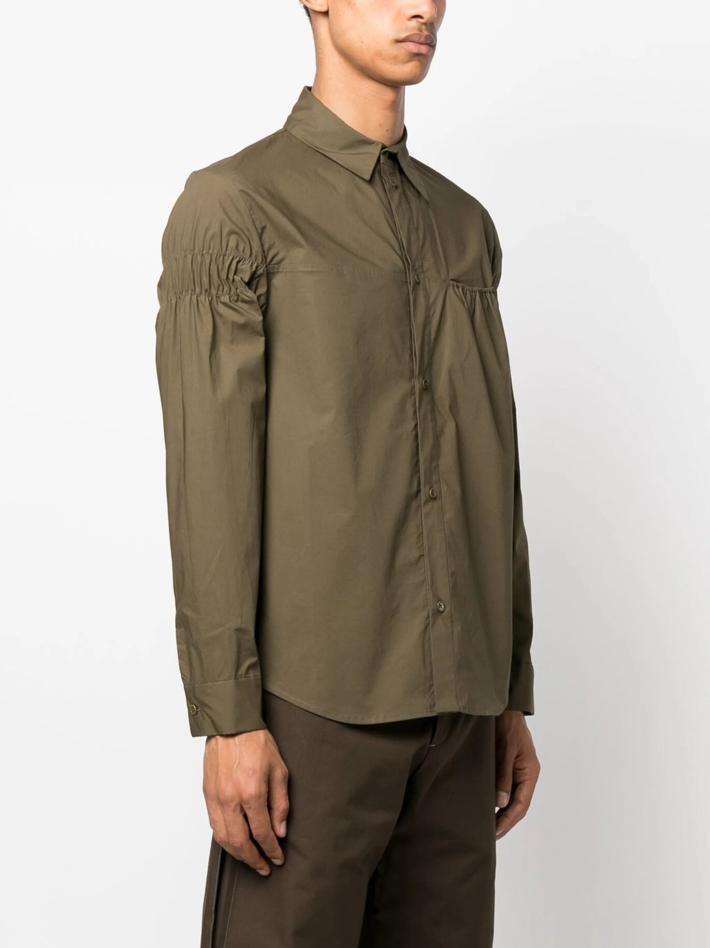 ruched-detail long-sleeve shirt