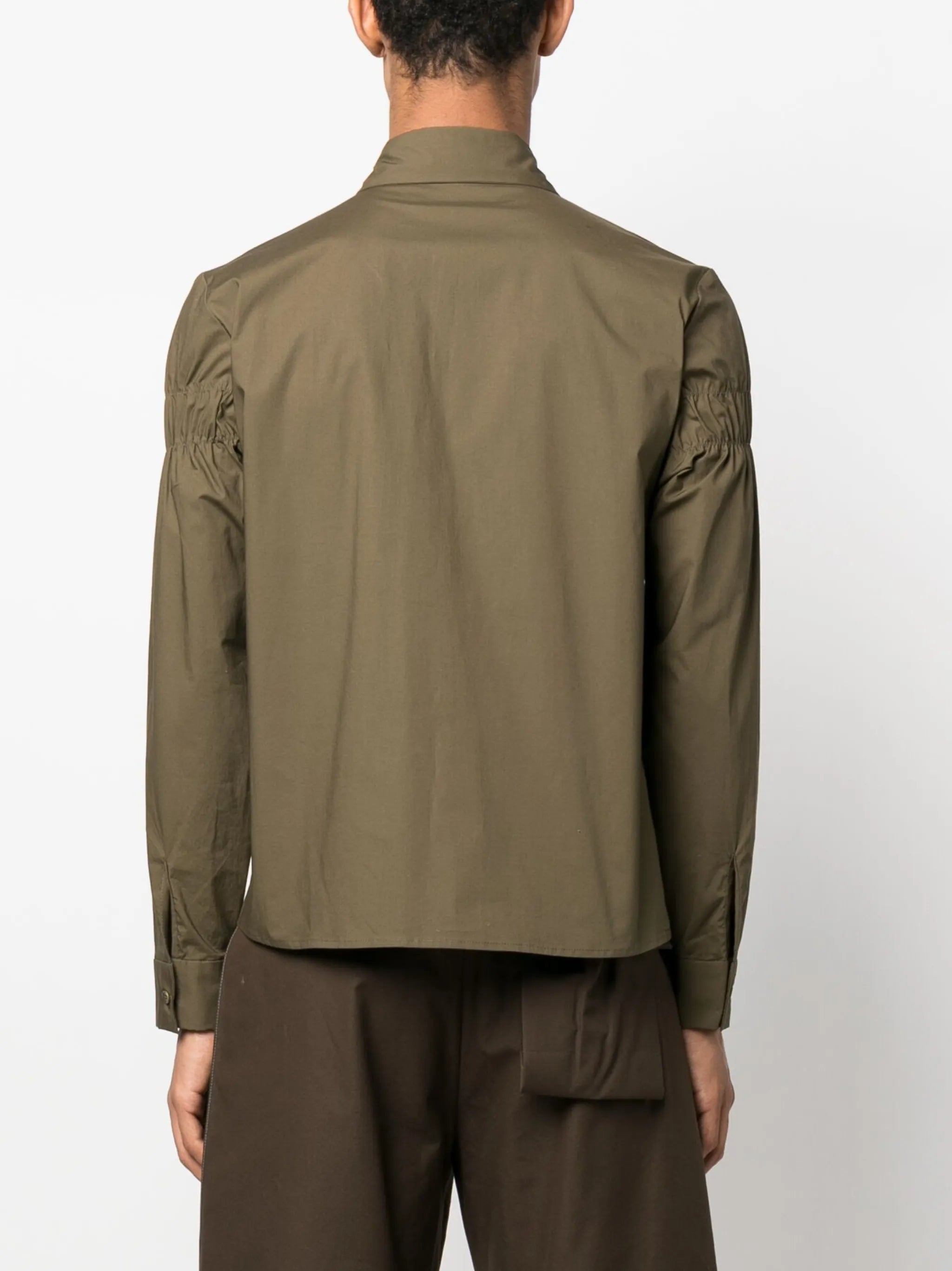 ruched-detail long-sleeve shirt