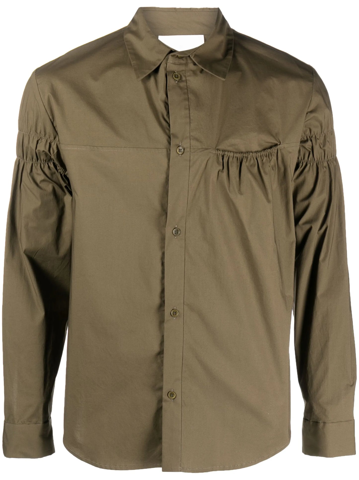 ruched-detail long-sleeve shirt