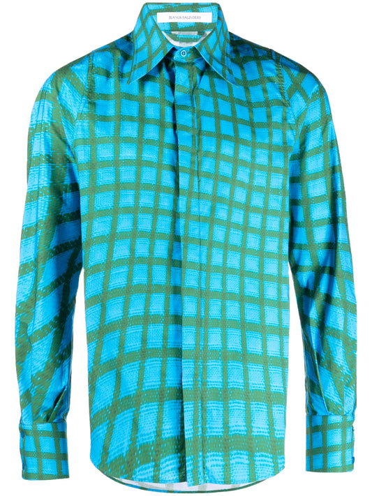 abstract-print cotton shirt