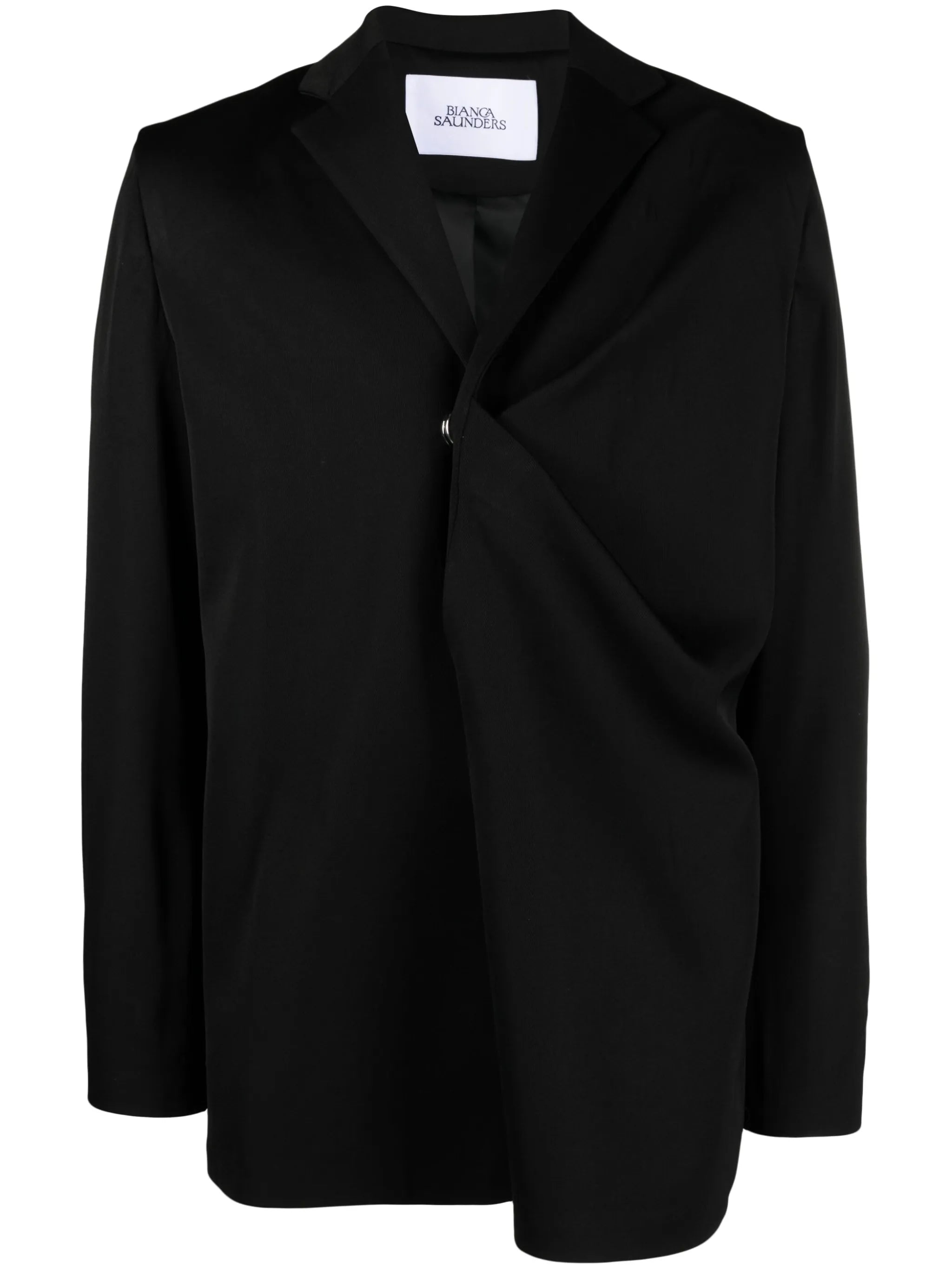 gathered single-breasted blazer