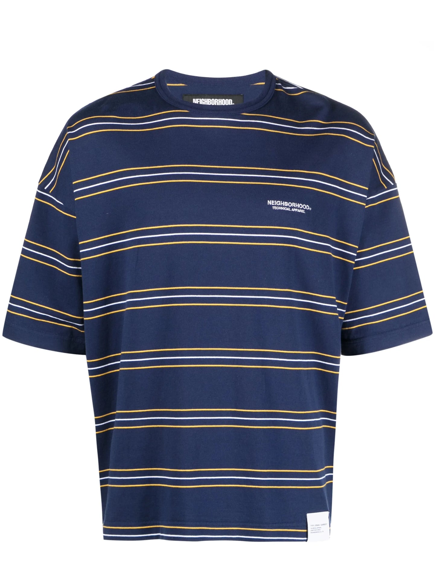 logo-embroidered striped cotton T-shirt