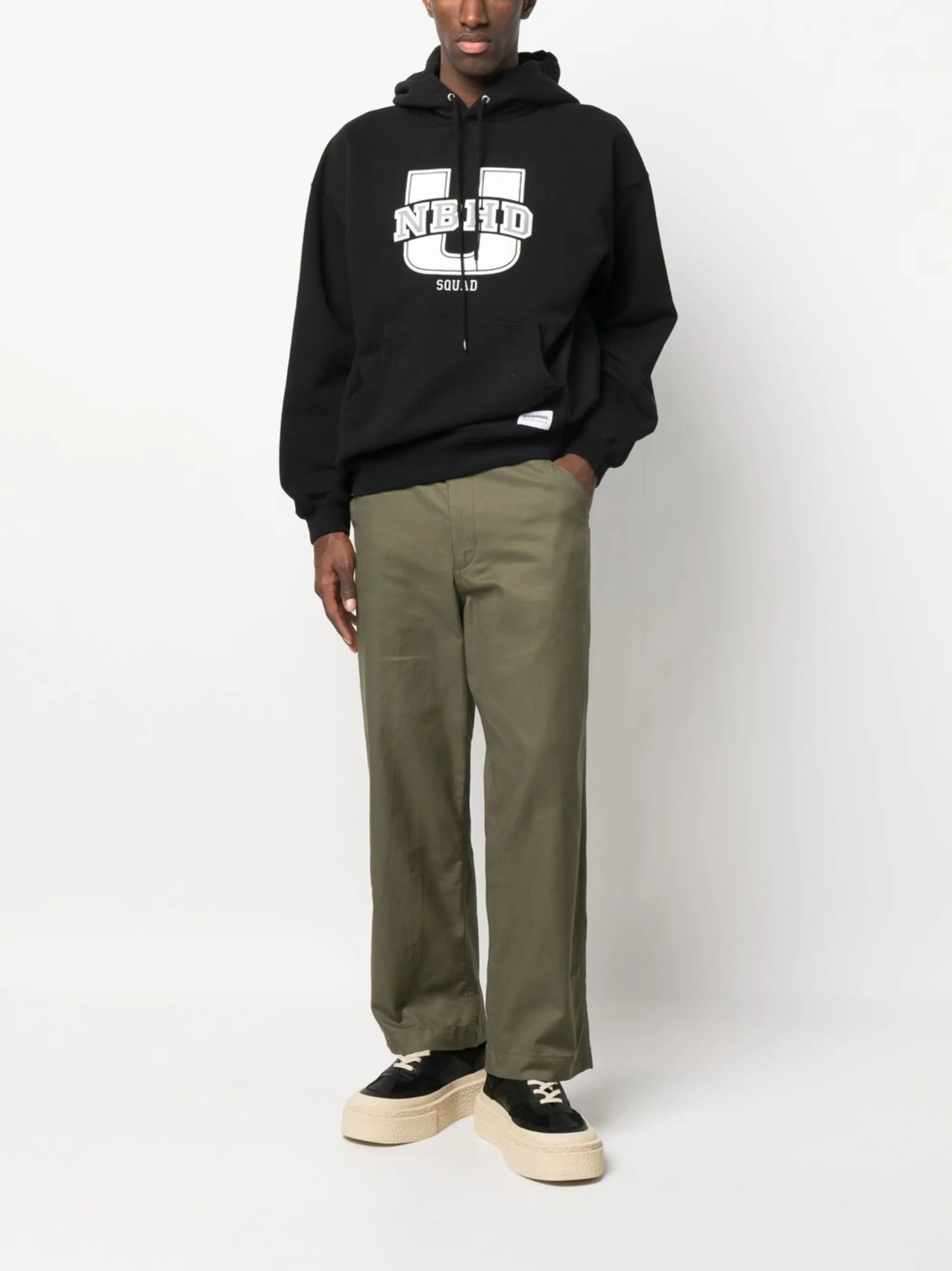 logo-print cotton hoodie