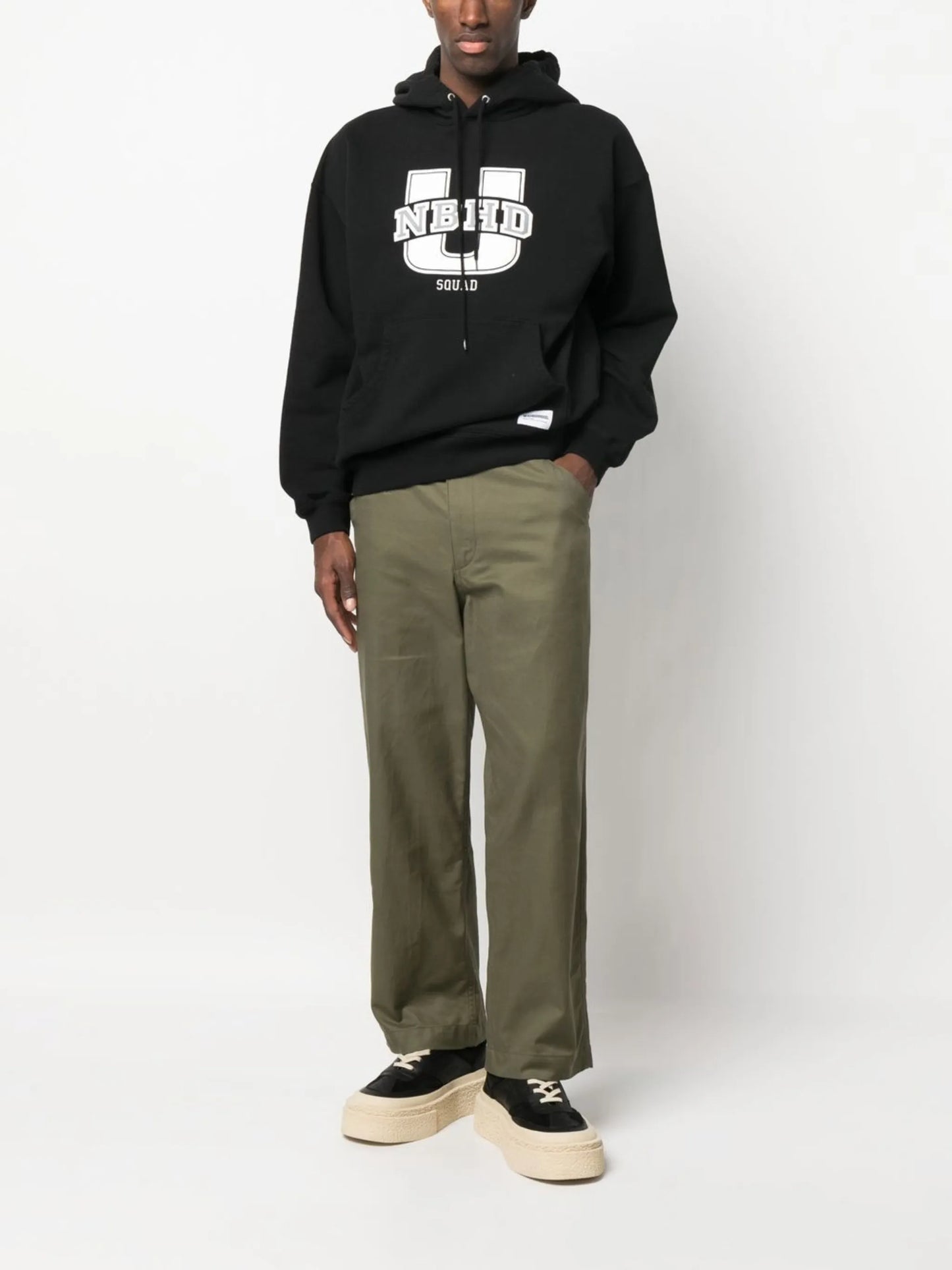 logo-print cotton hoodie