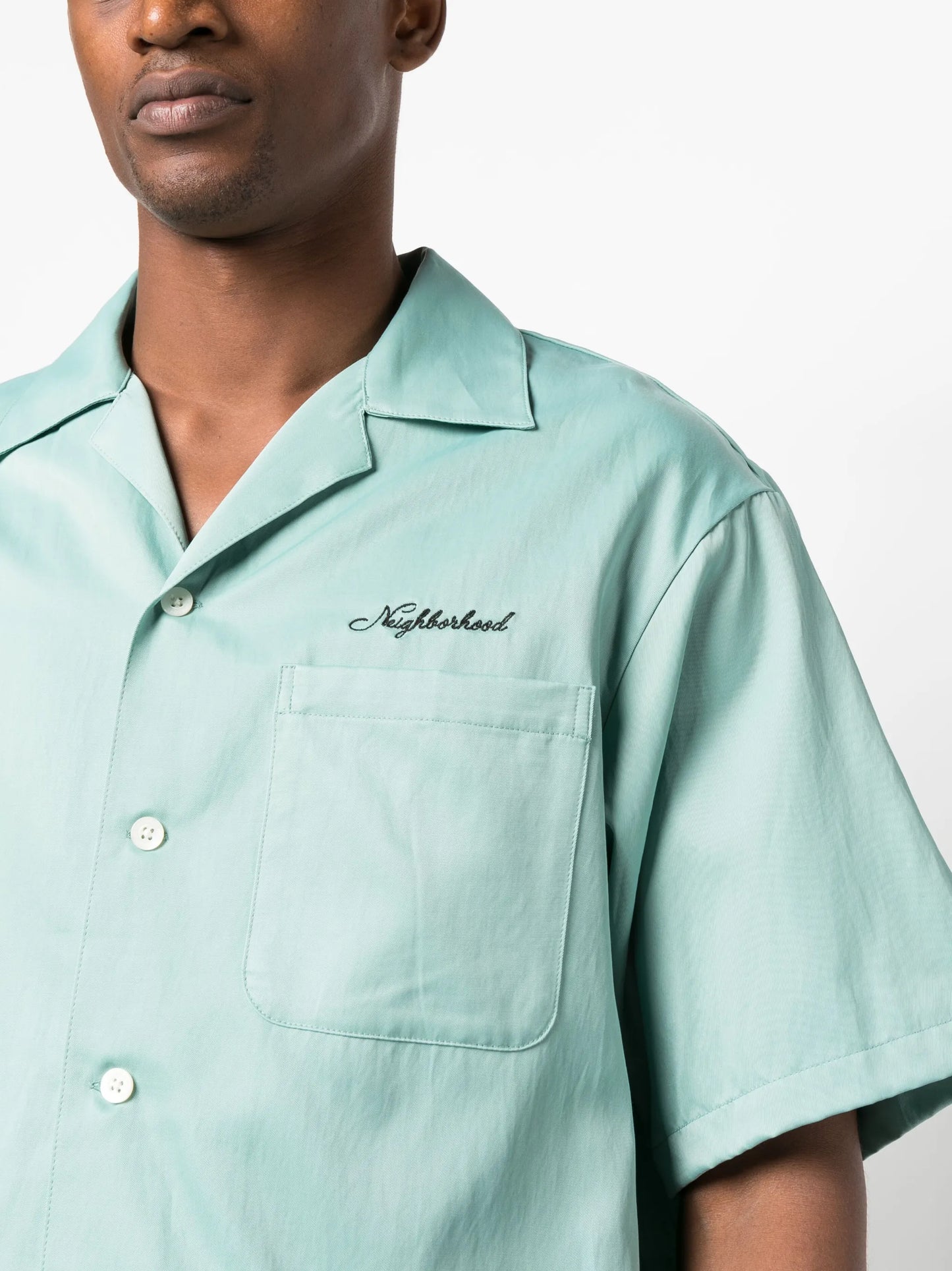 logo-embroidered Cuban-collar shirt