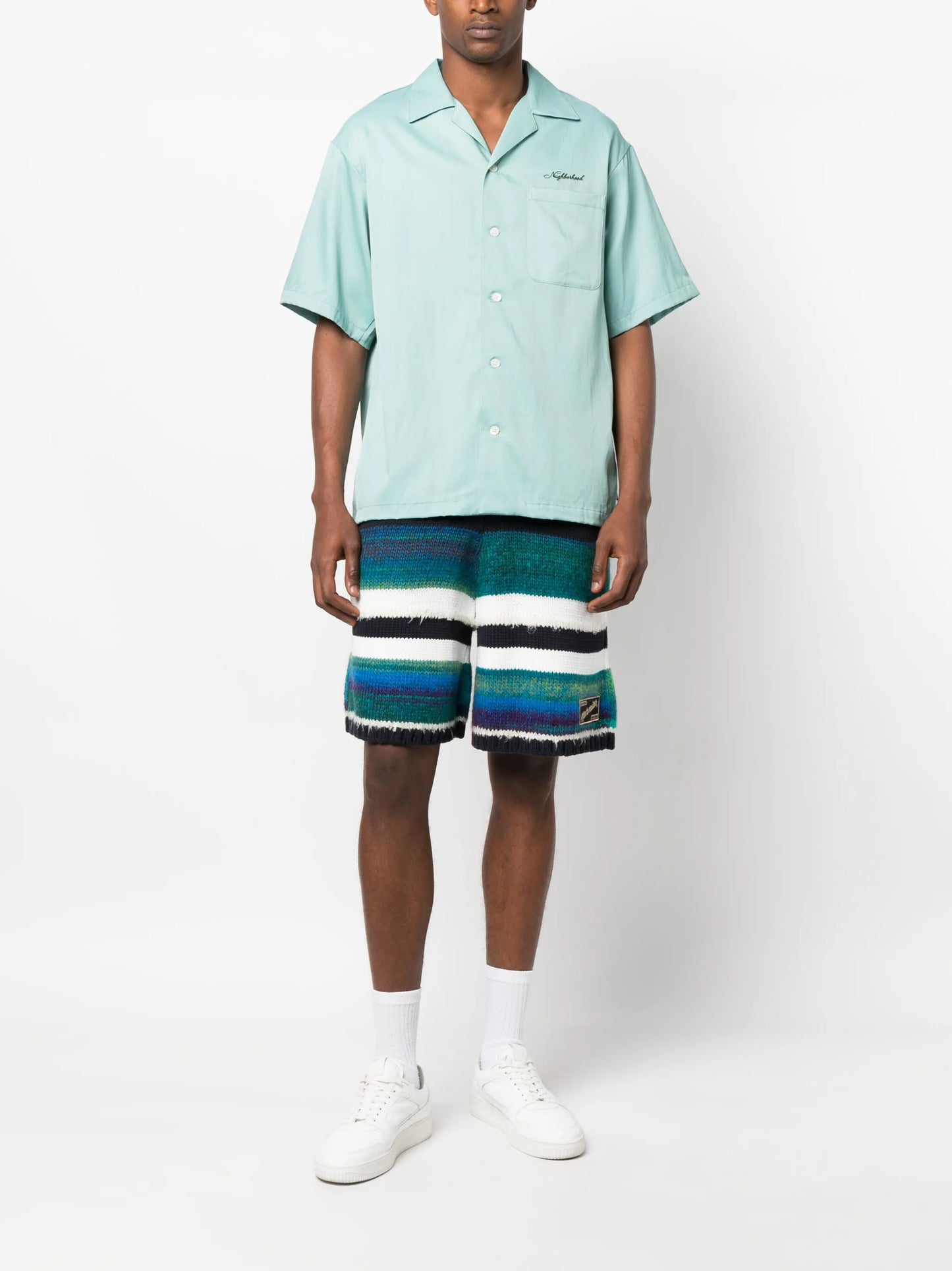 logo-embroidered Cuban-collar shirt