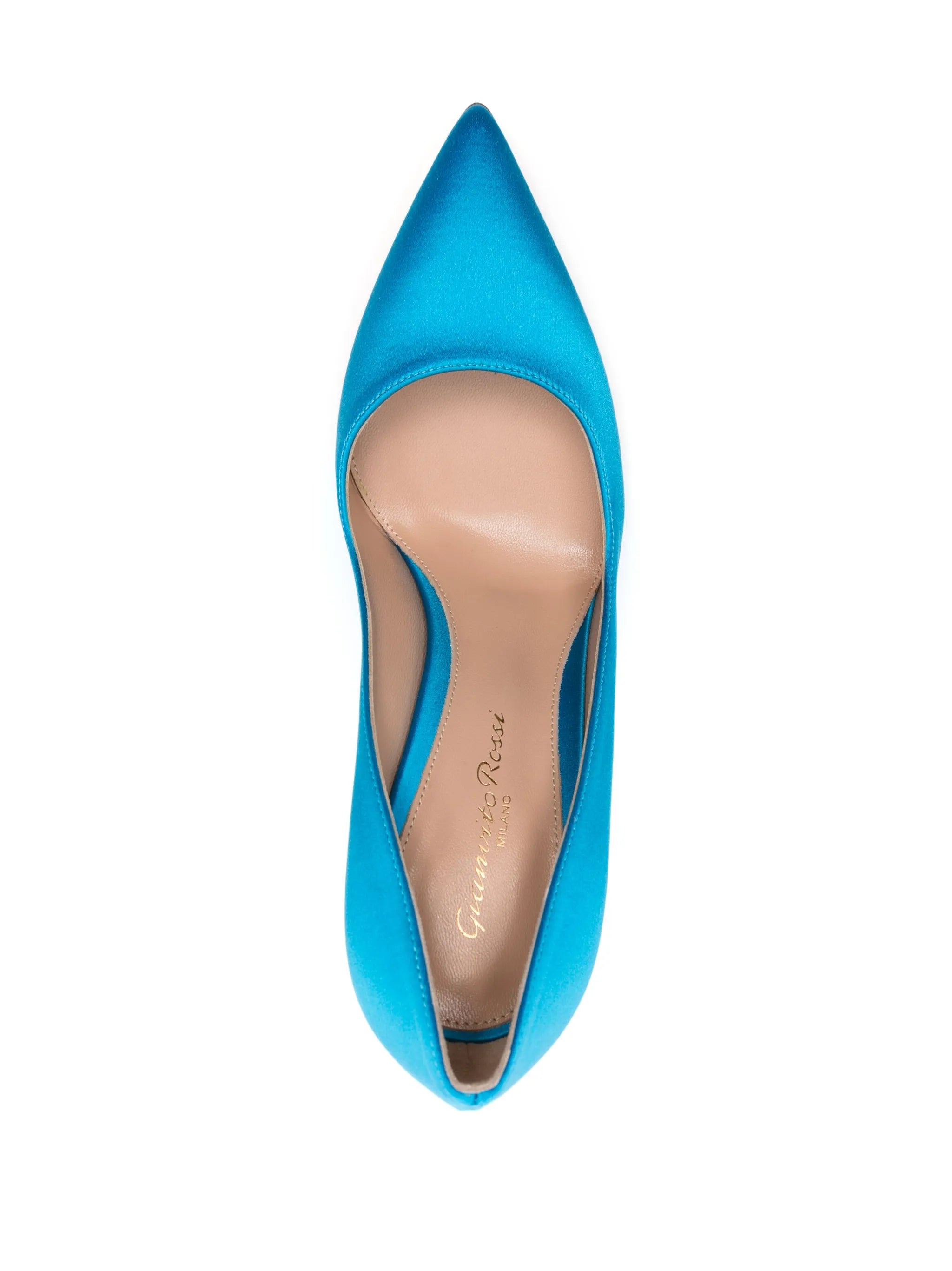 pointed-toe satin-finish pumps