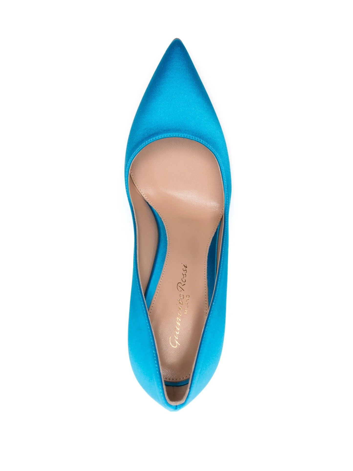 pointed-toe satin-finish pumps