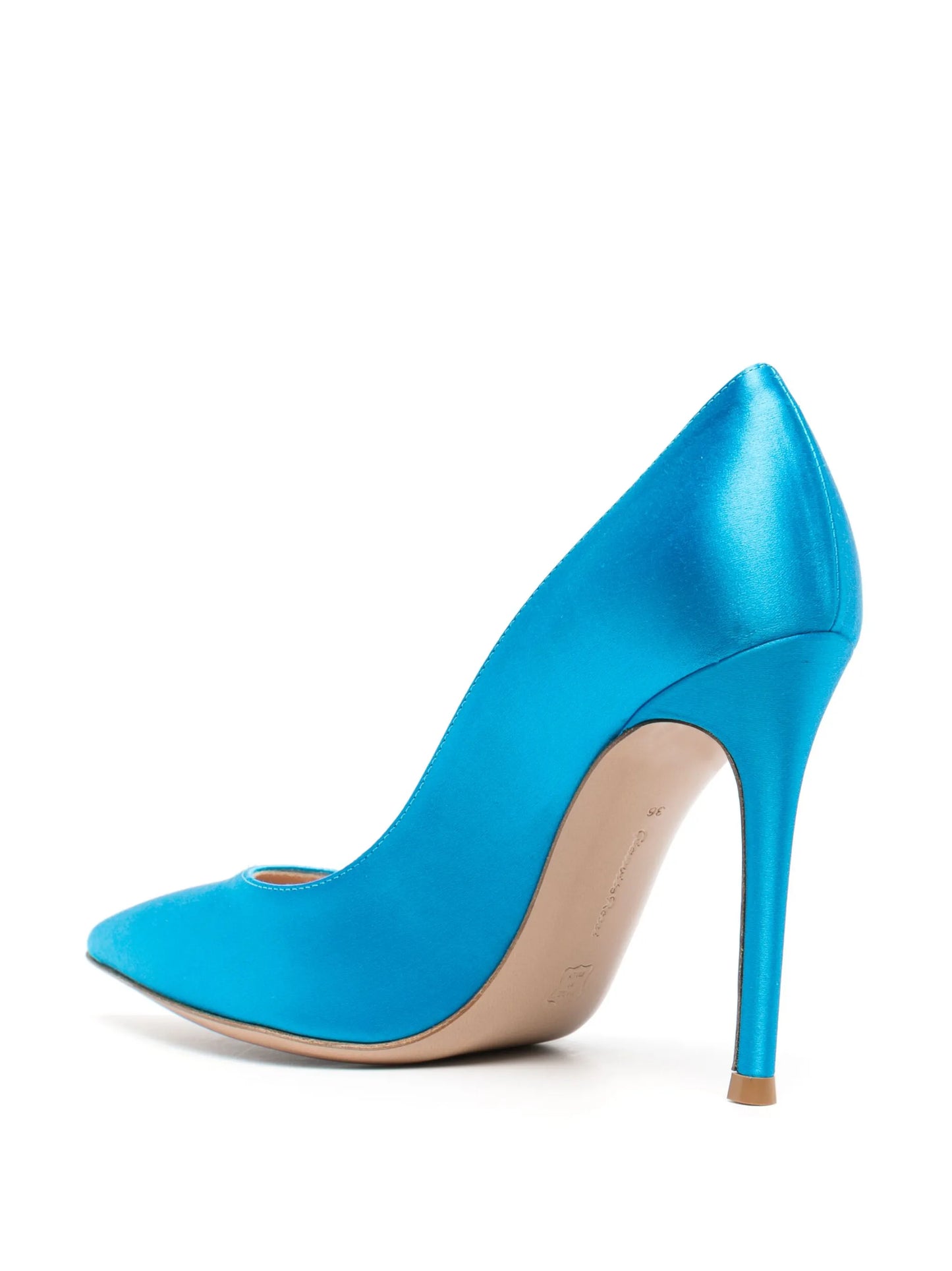 pointed-toe satin-finish pumps