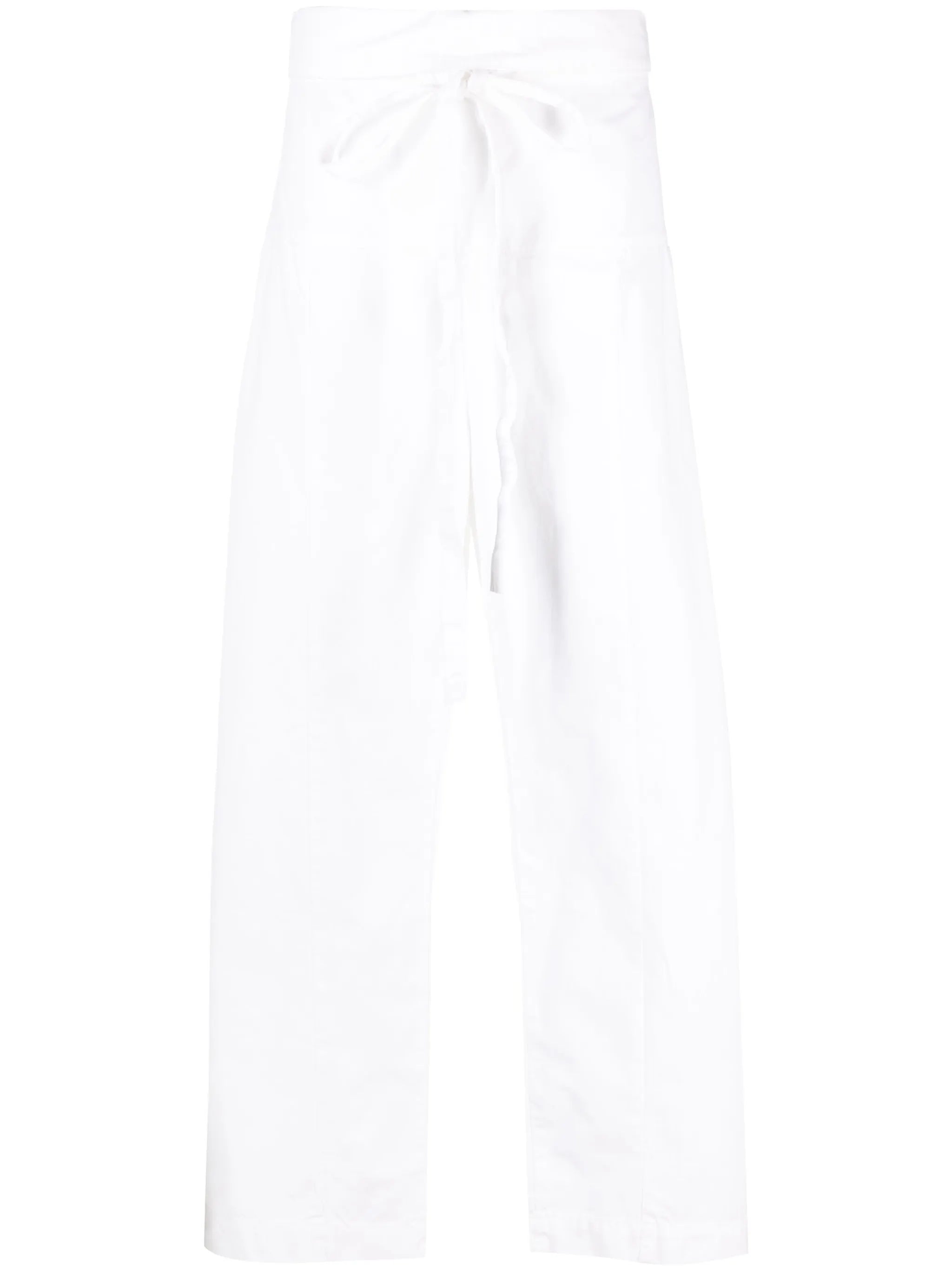 drawstring-waist wide-leg trousers