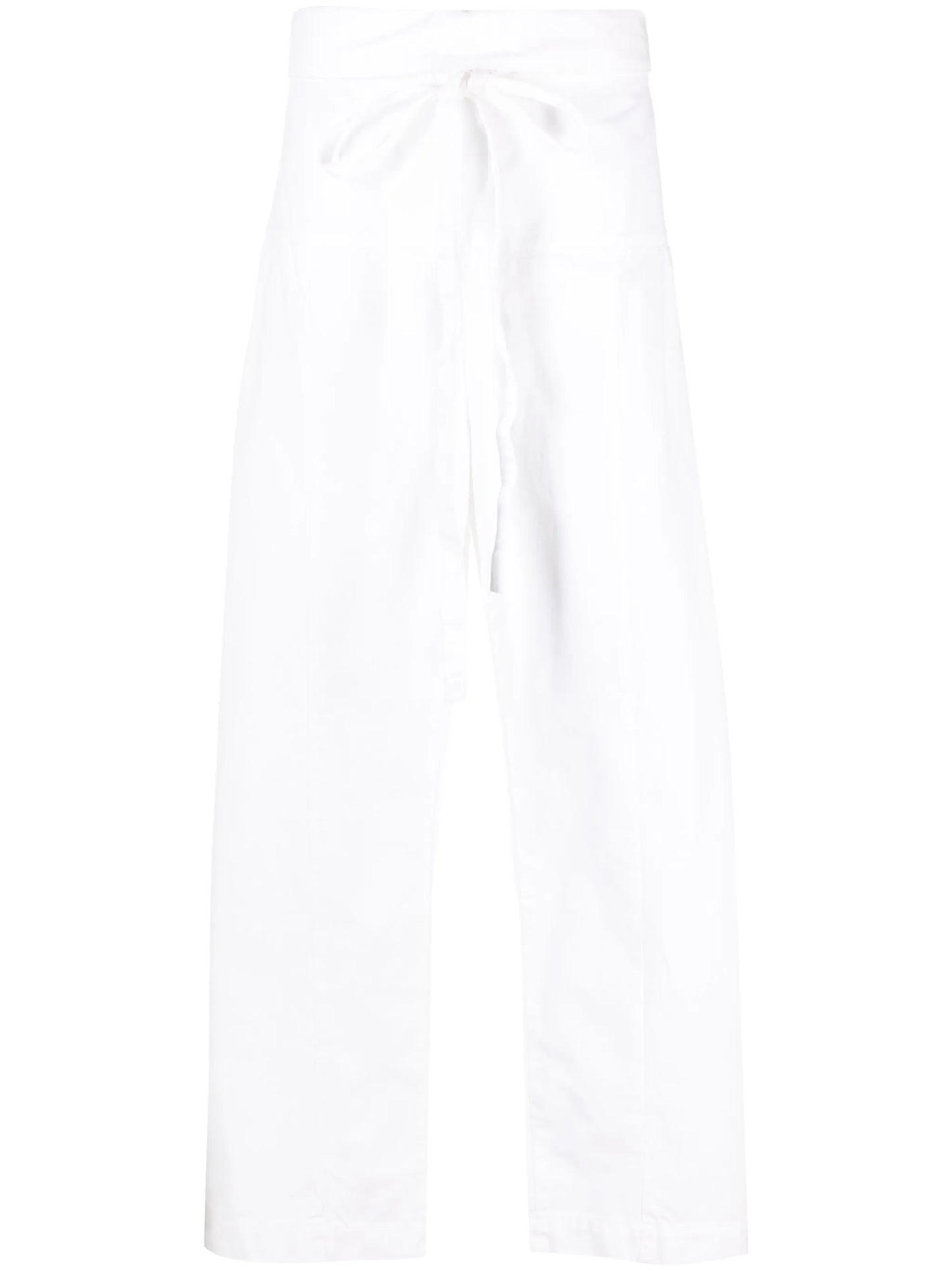 drawstring-waist wide-leg trousers