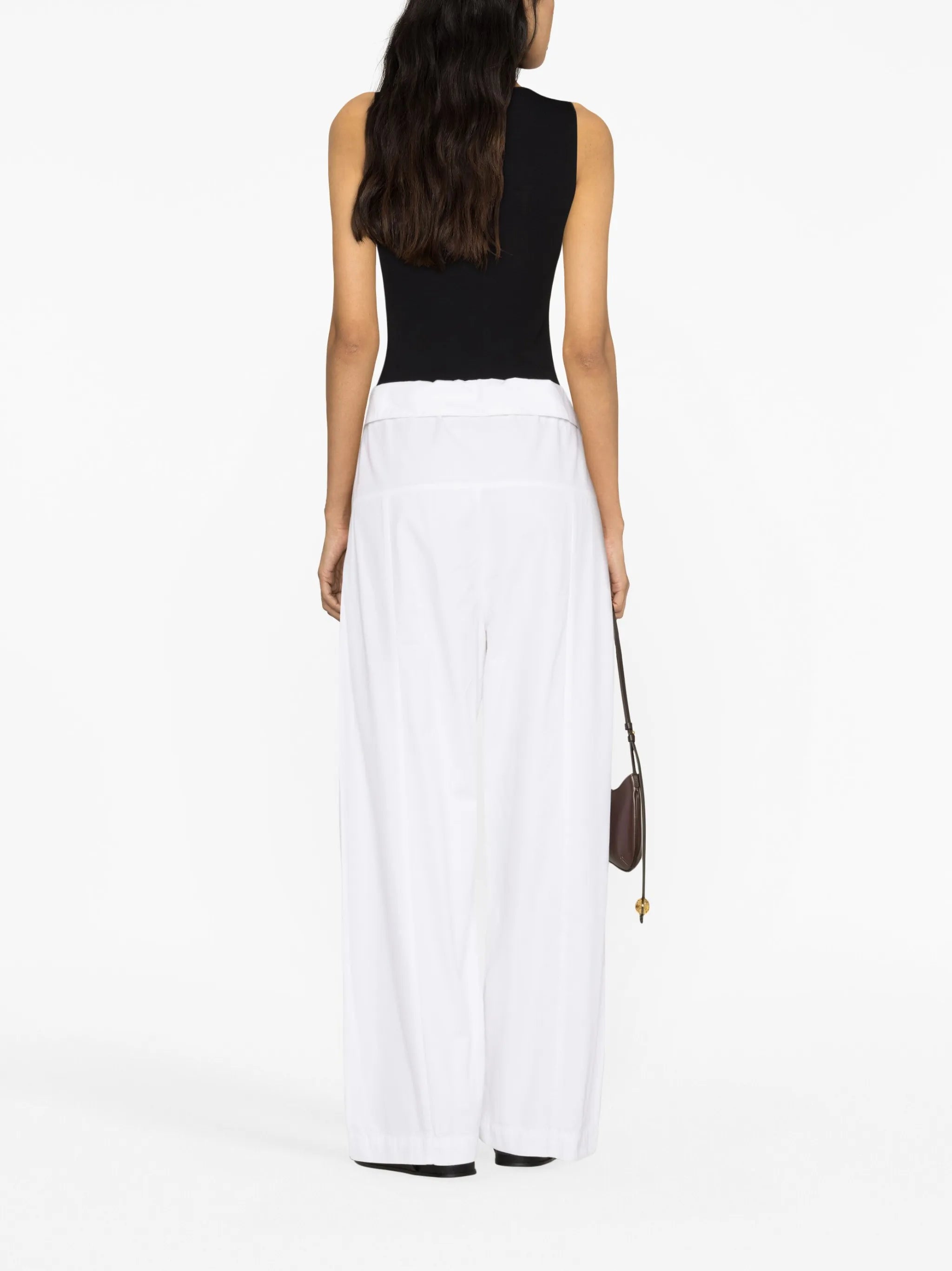 drawstring-waist wide-leg trousers